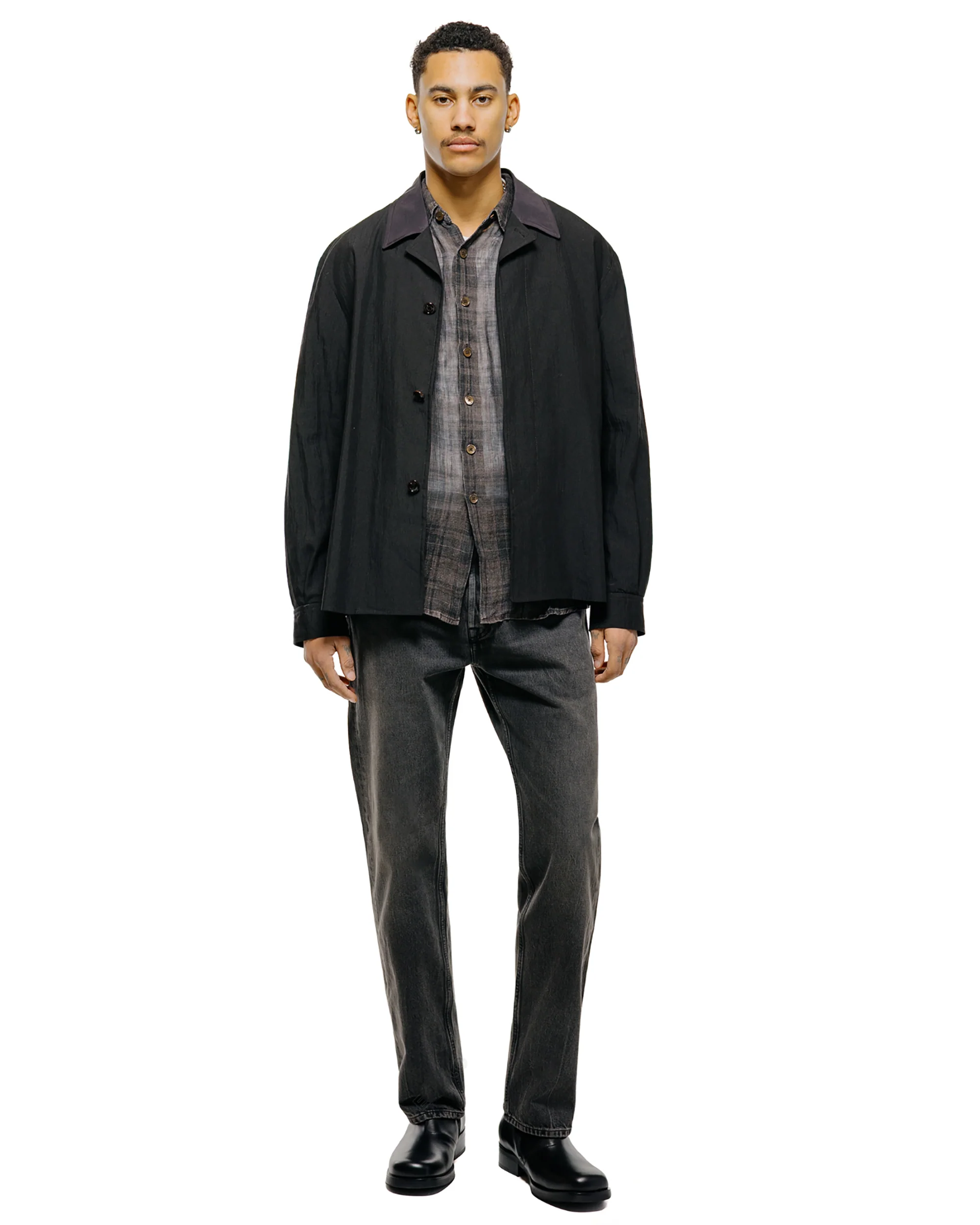 Our Legacy Above Shirt Penumbra Check Sheercoat Linen - Image 4