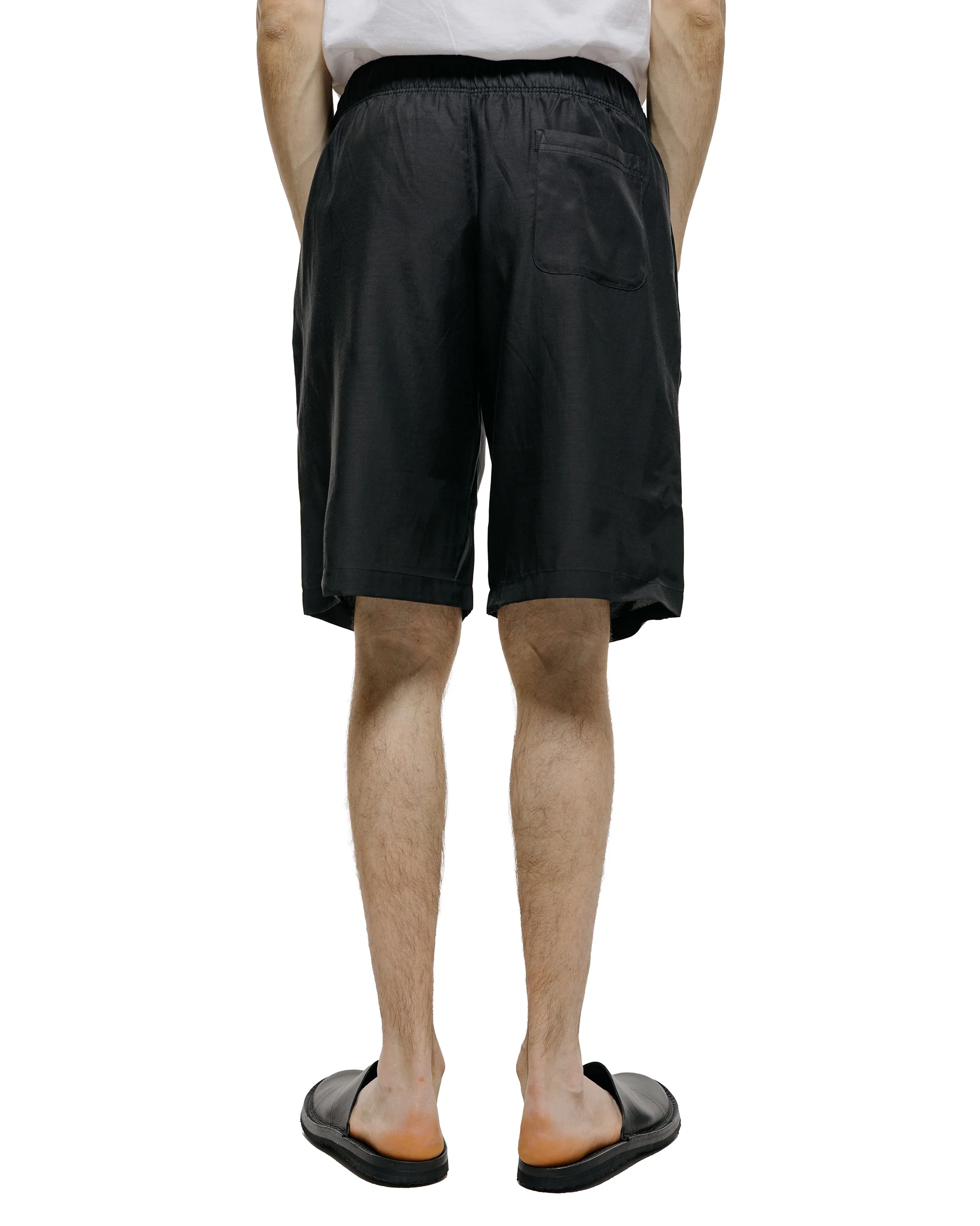 Our Legacy Leisure Shorts Still Black Calm Cupro Cotton - Image 3
