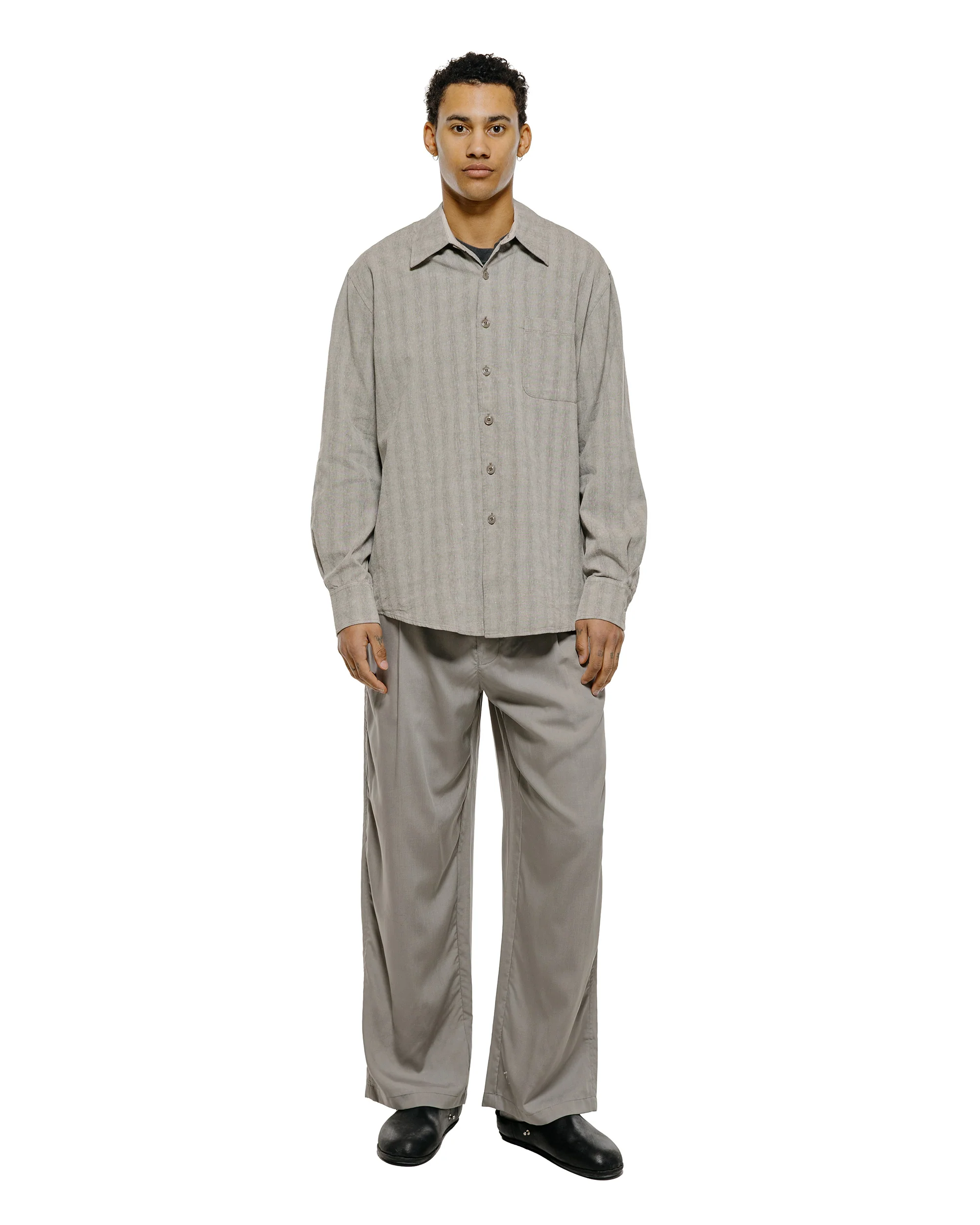 Our Legacy Leisure Trouser Willow Grey Softflow Tencel - Image 4