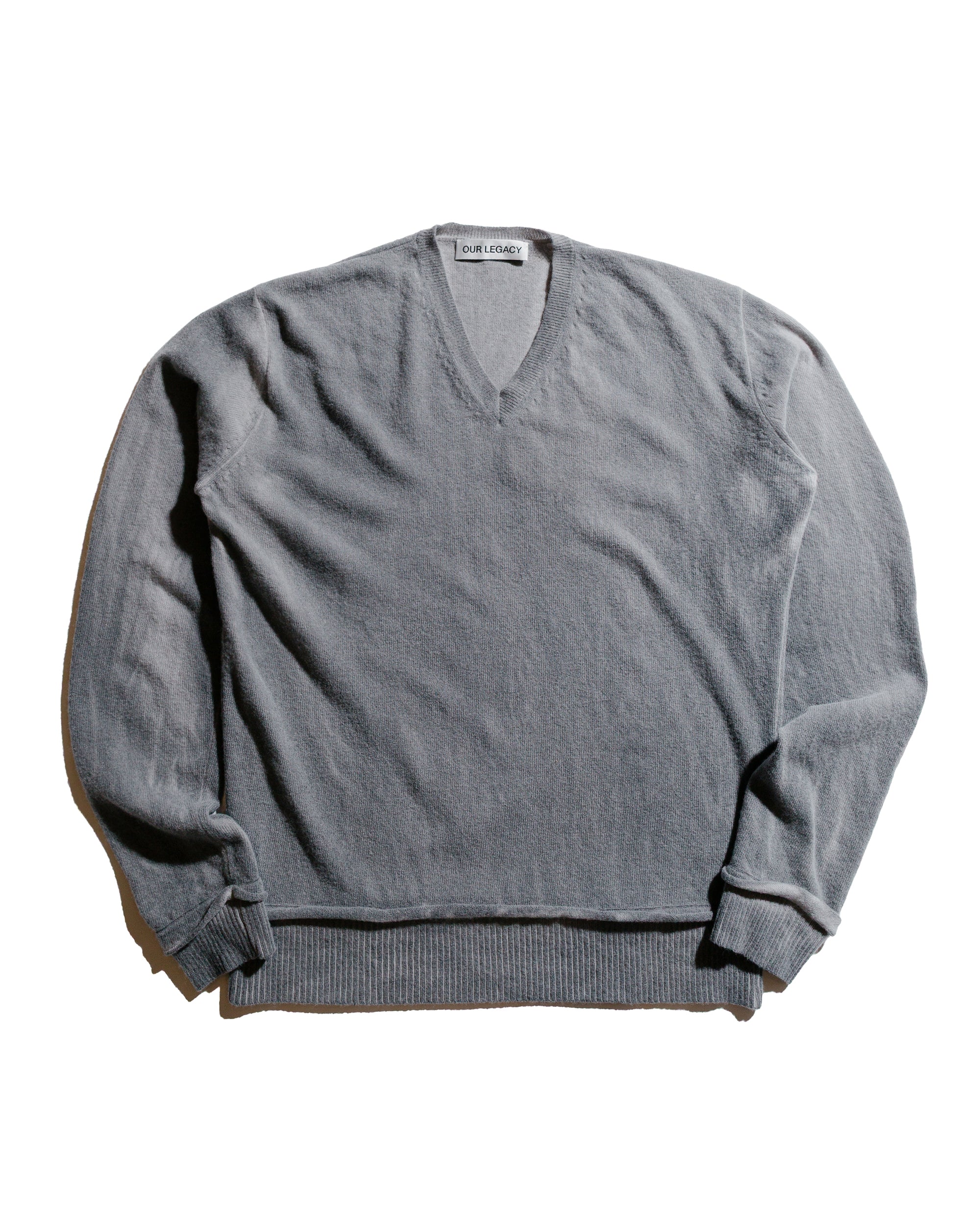 Our Legacy Parallel V-Neck Grey Spray Dye Cherub Wool