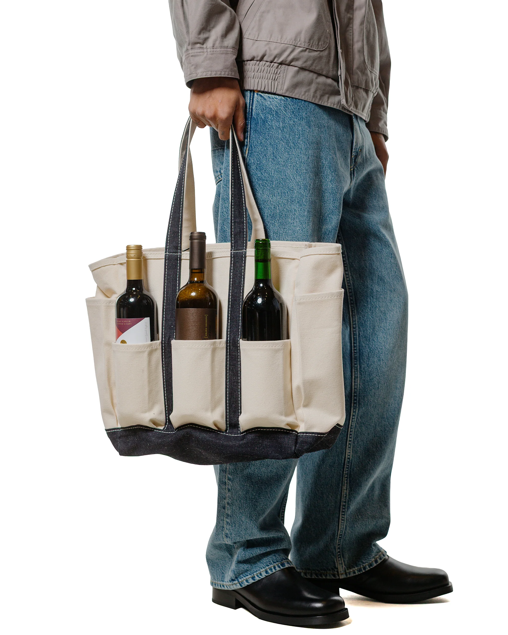 Outil Tote Bag Sac Robion Ecru/Indigo - Image 2