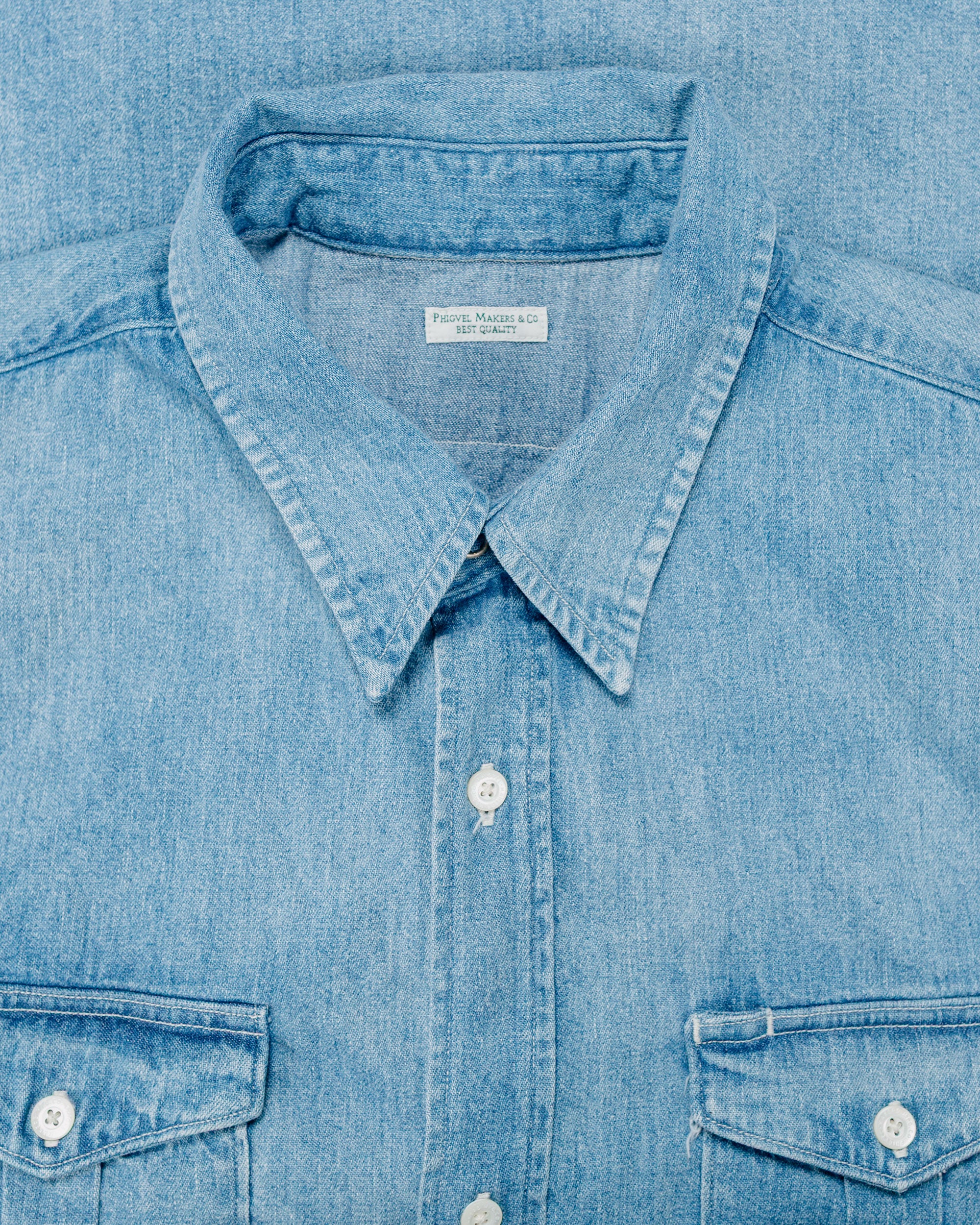 Phigvel Denim Workaday Shirt Indigo (Fade) - Image 5