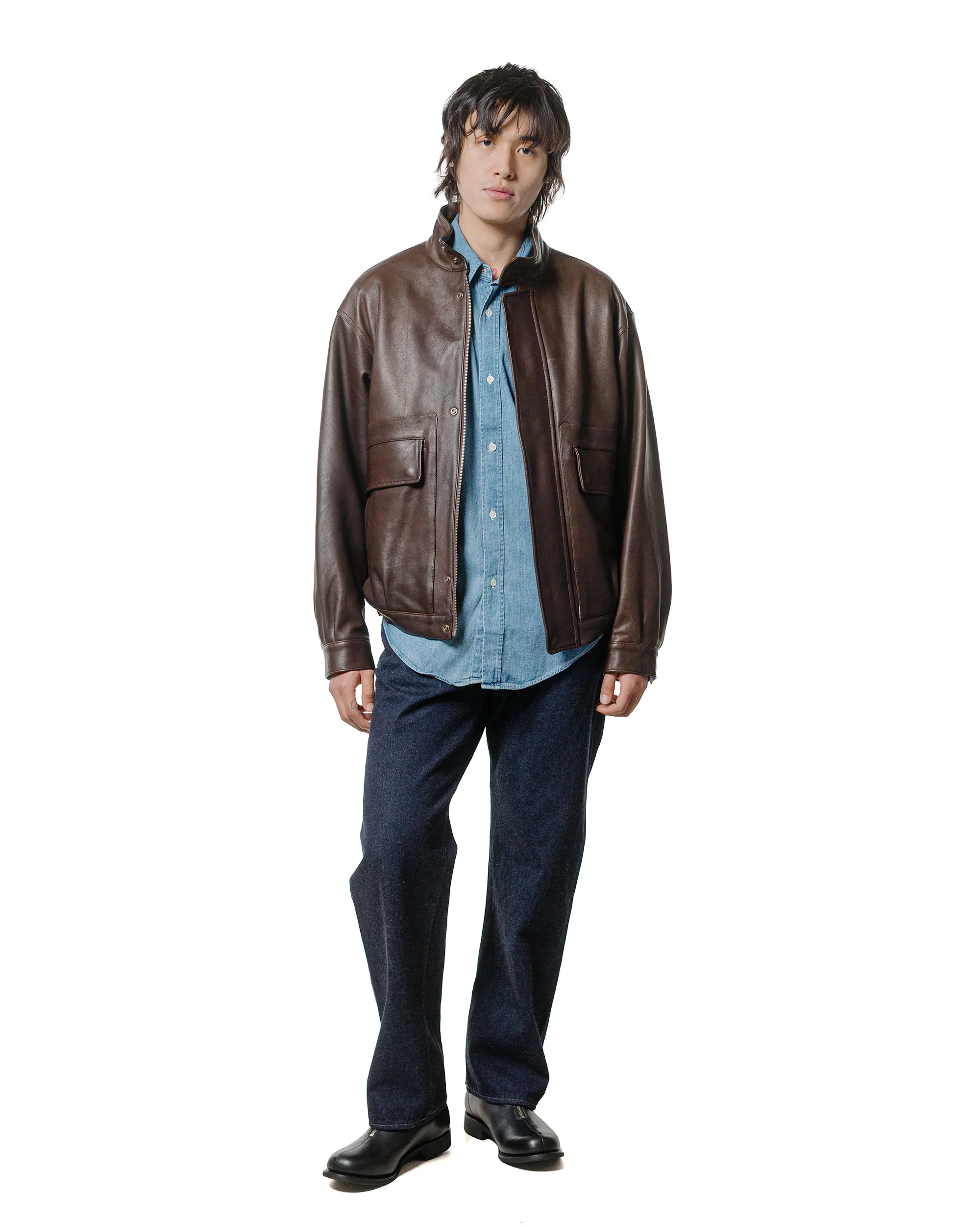 Phigvel Sheepleather Sporting Blouson Dark Brown - Image 5