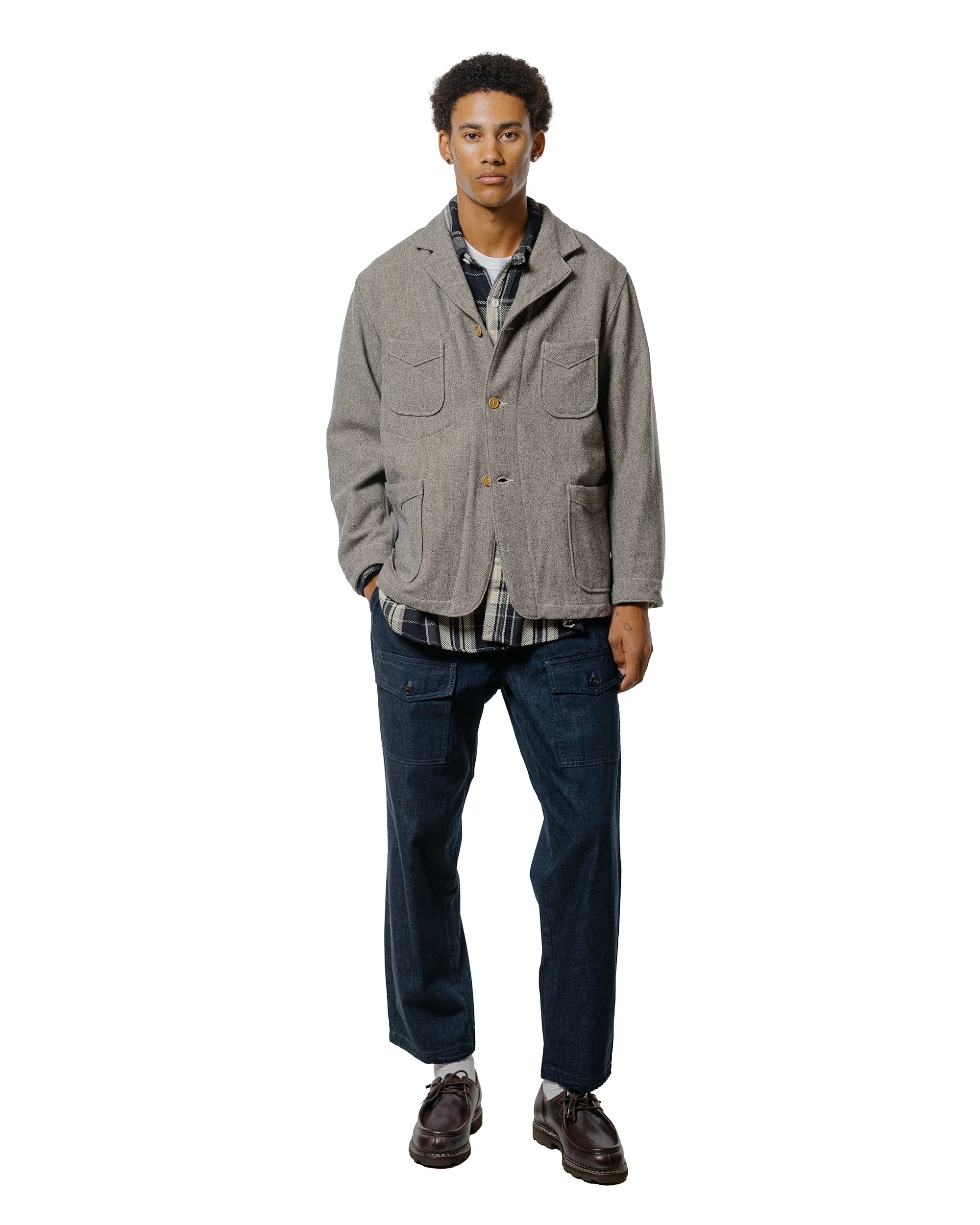 Post O'Alls St. Louis Cotton Flannel Plaid Grey - Image 4