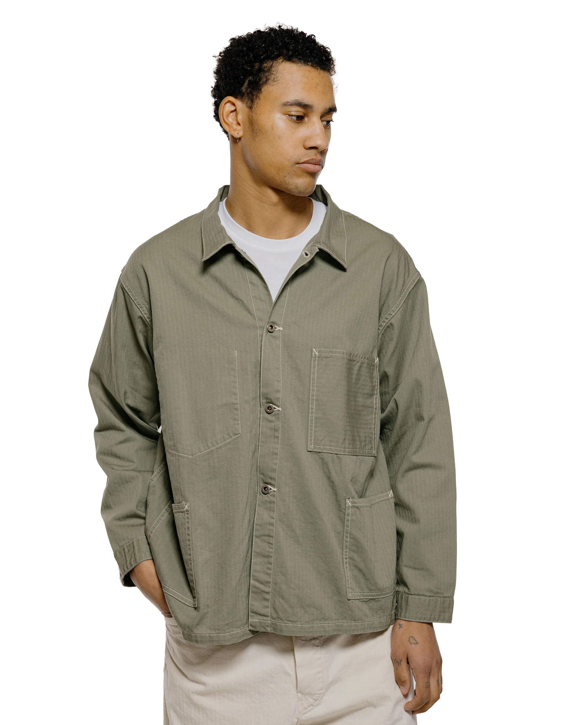 Post O'Alls USMC 1930s Utility Jacket Mini HBT Sage - Image 2
