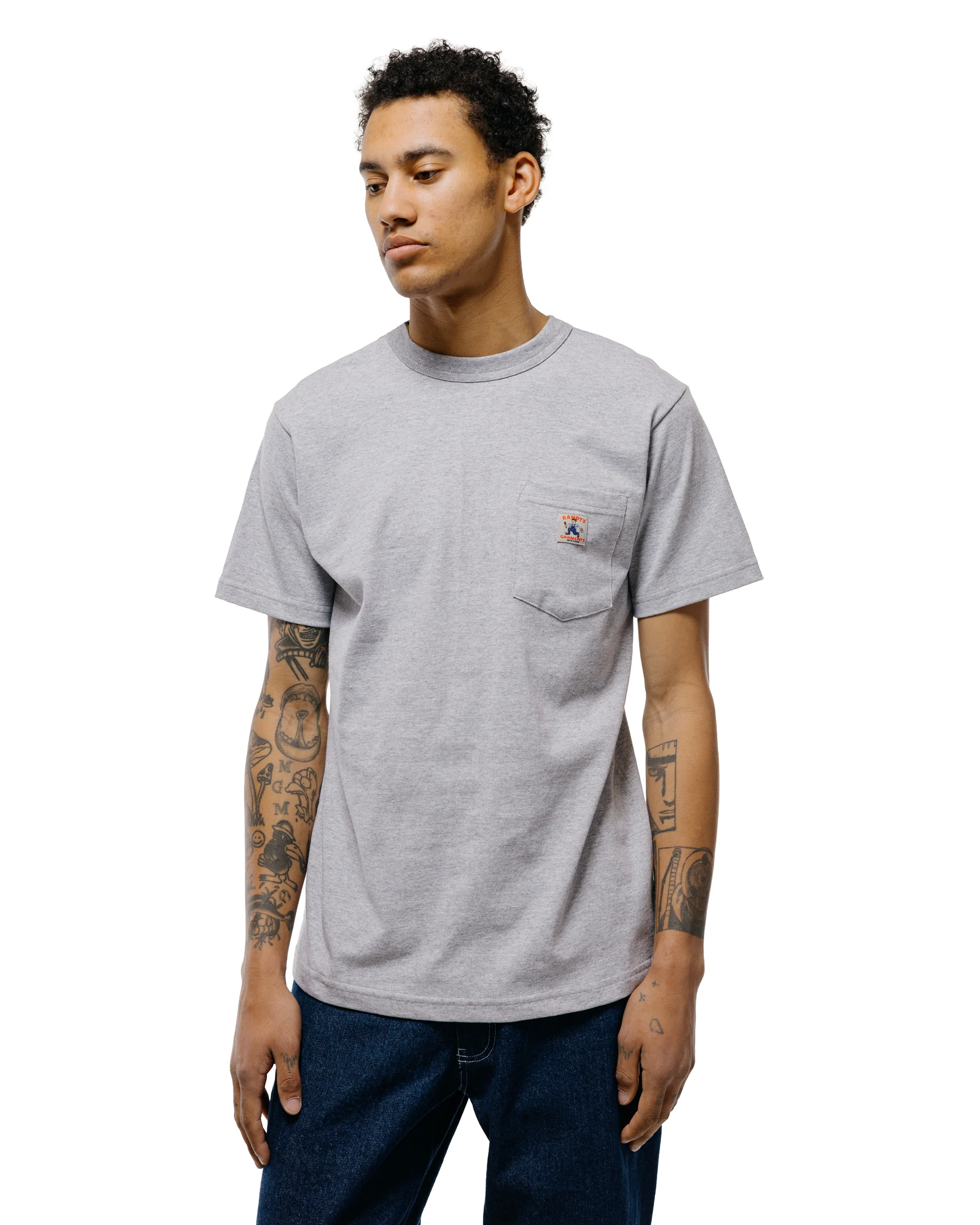 Randy's Garments Pocket Tee Heather Gray - Image 2