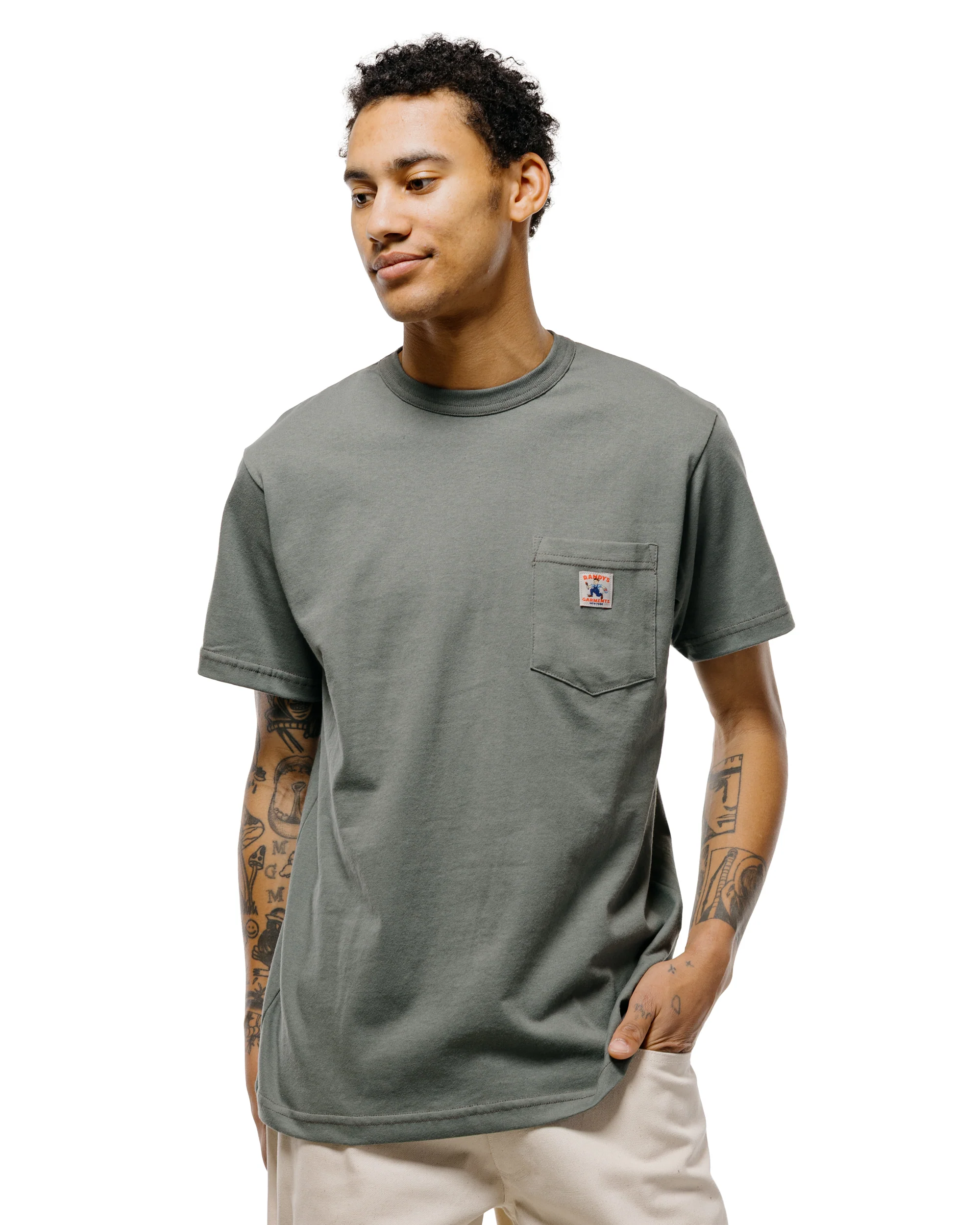 Randy's Garments Pocket Tee Light Green - Image 2