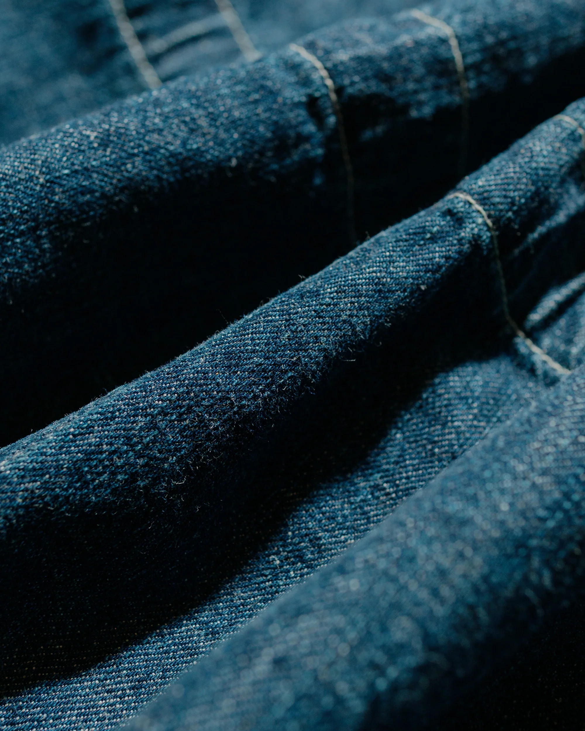 Sage de Cret 11oz. Cotton/Linen Denim Coverall Jacket Navy - Image 6