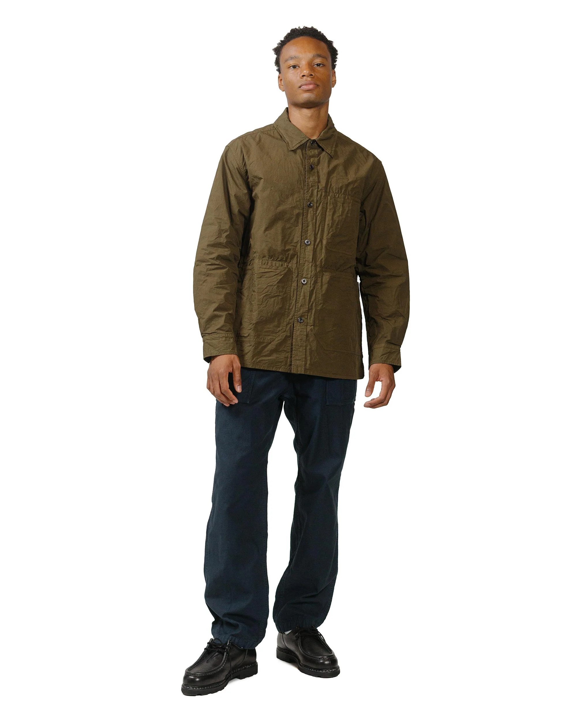Sage de Cret Cotton/Linen Back Satin Pegtop Military Pants Navy - Image 4