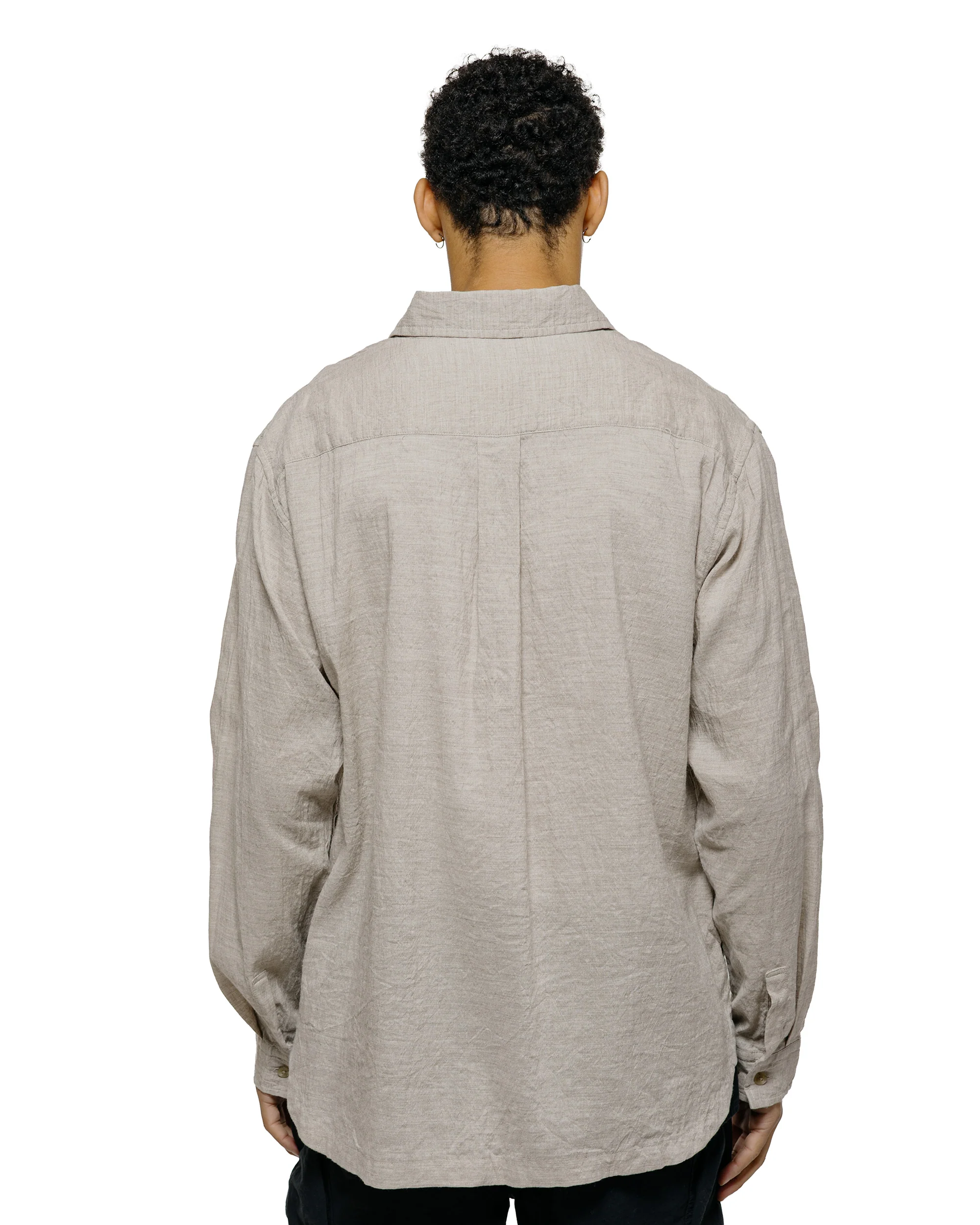 Sage de Cret LI/CO/WO Washed Lawn Cloth Work Shirt Jacket Ecru - Image 3
