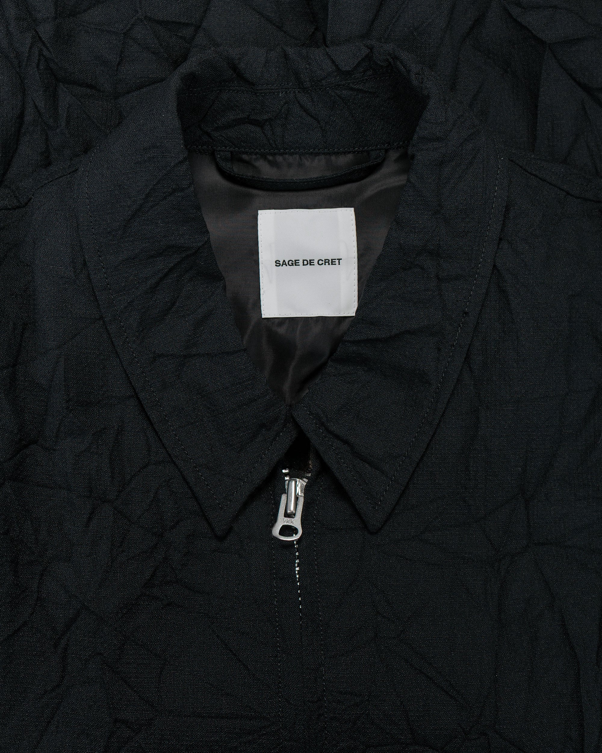 Sage de Cret WO/LI Crinkle Full Zip Jacket Black - Image 5