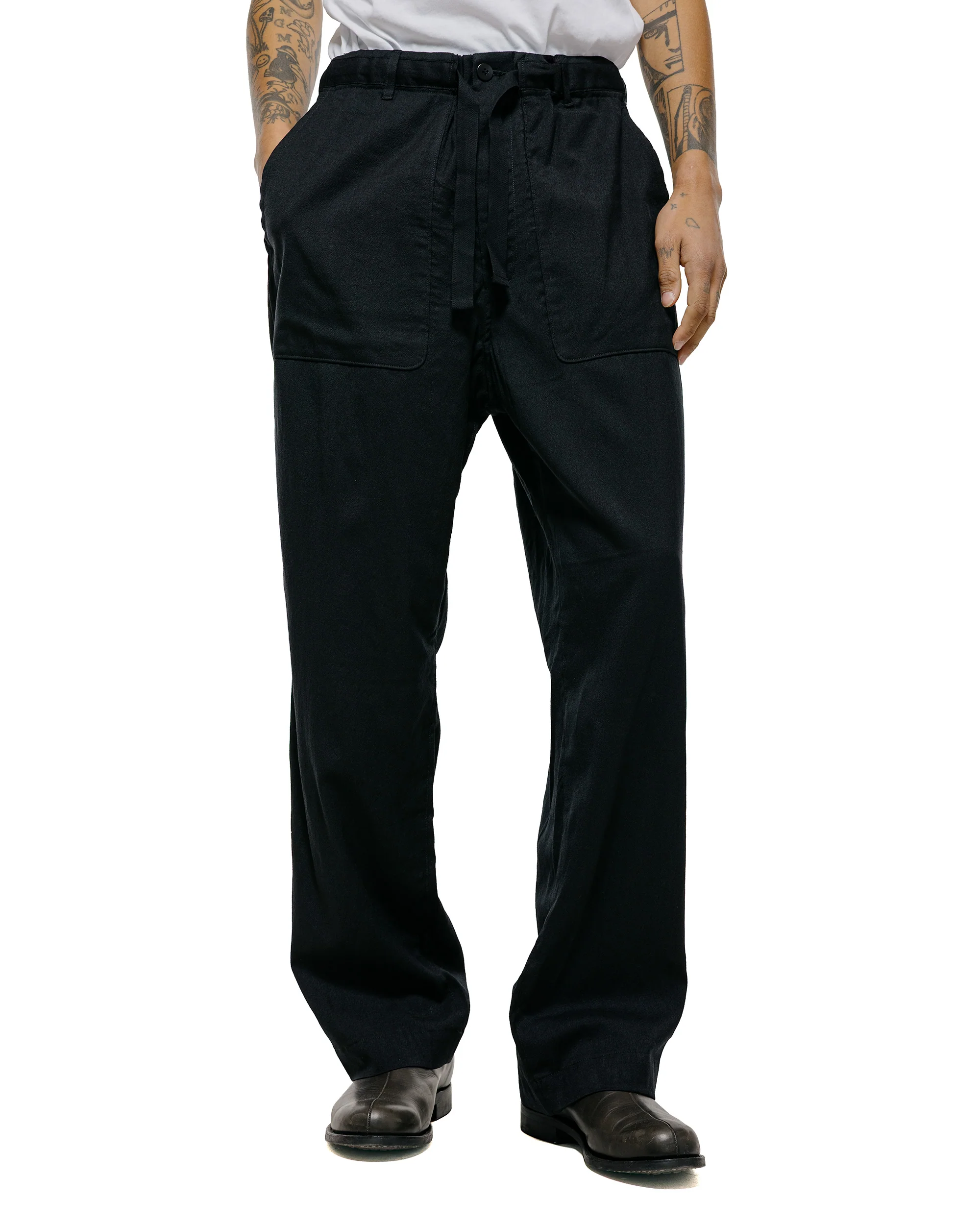 Sage de Cret WO/SI Tumble Washed Wide Easy Pants Black - Image 2