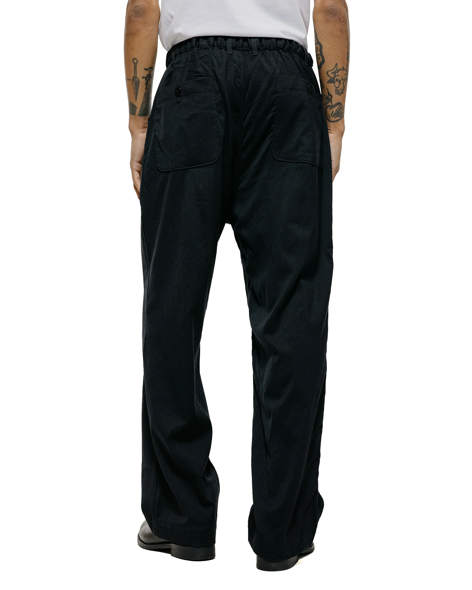 Sage de Cret WO/SI Tumble Washed Wide Easy Pants Black - Image 3