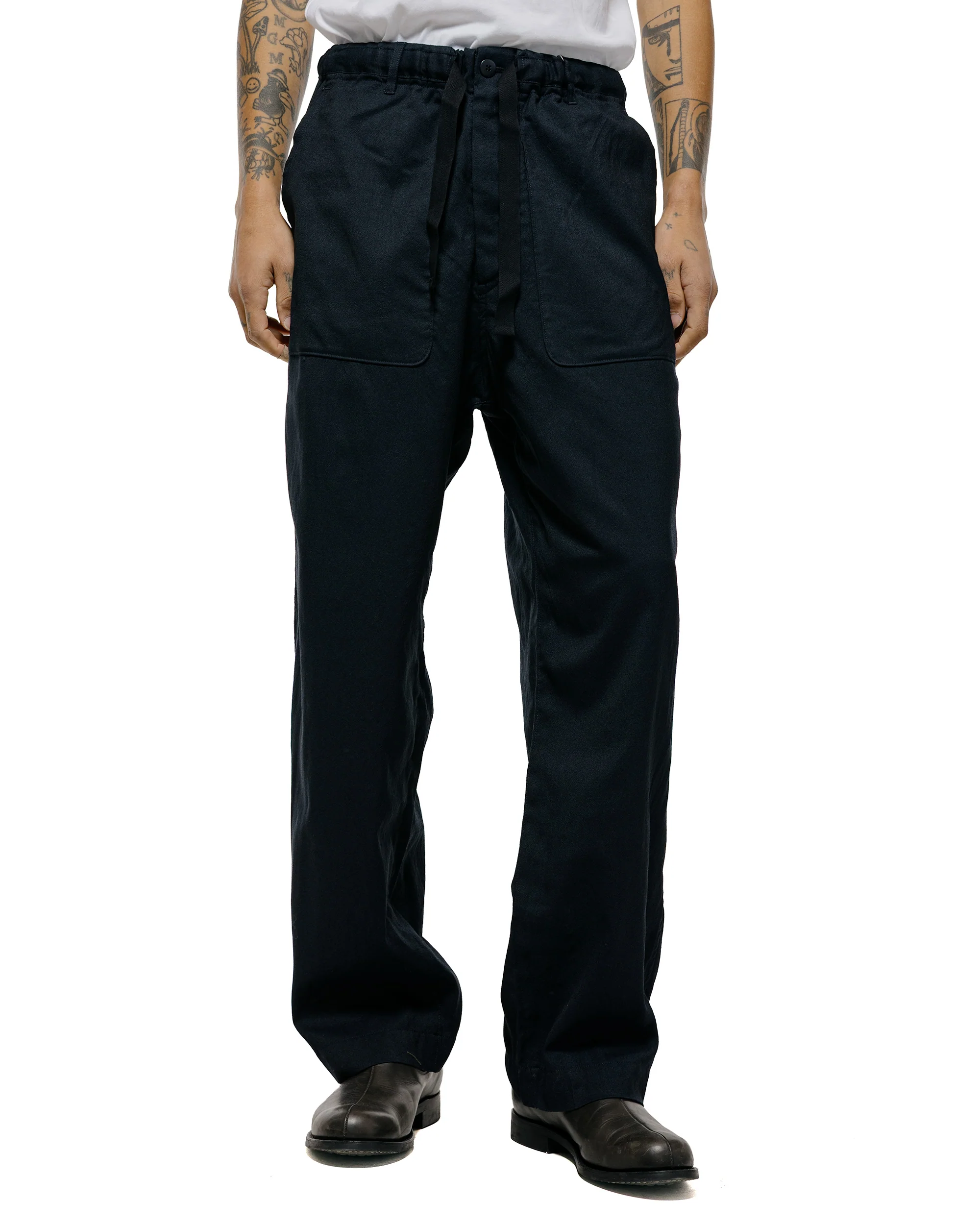 Sage de Cret WO/SI Tumble Washed Wide Easy Pants Navy - Image 2