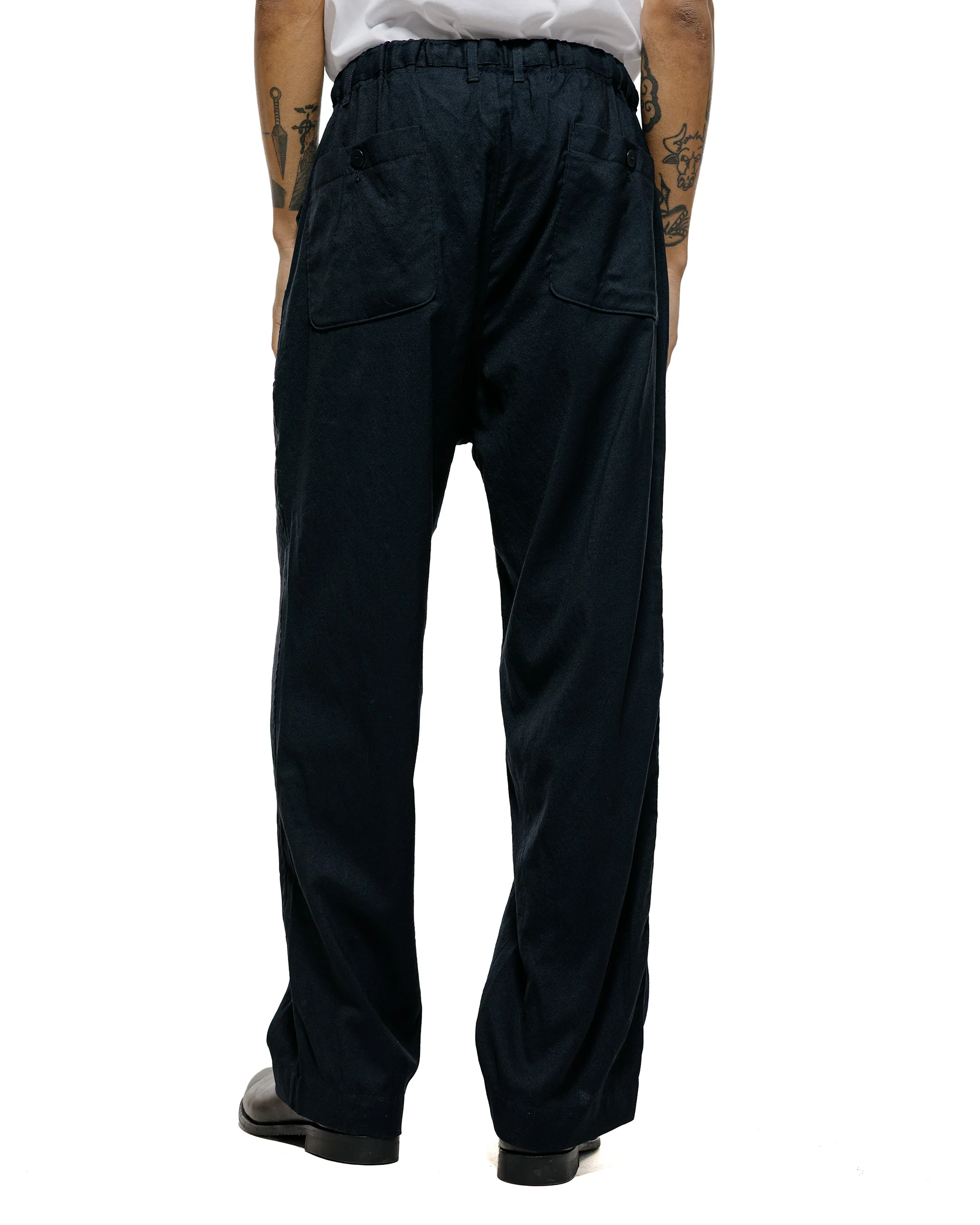 Sage de Cret WO/SI Tumble Washed Wide Easy Pants Navy - Image 3