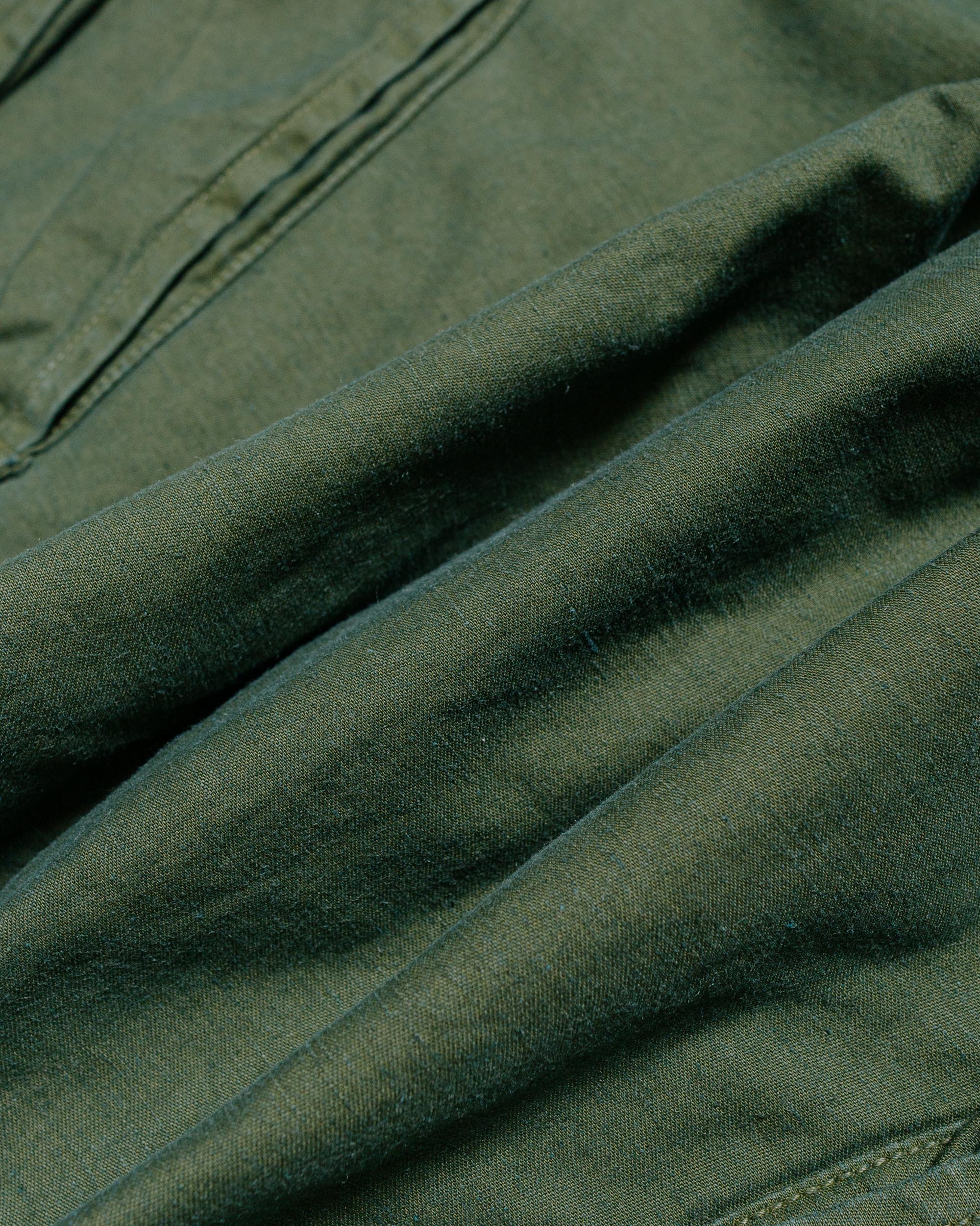 Sage de Cret Lost & Found Cotton/Linen Back Satin Cargo Trouser Olive - Image 6