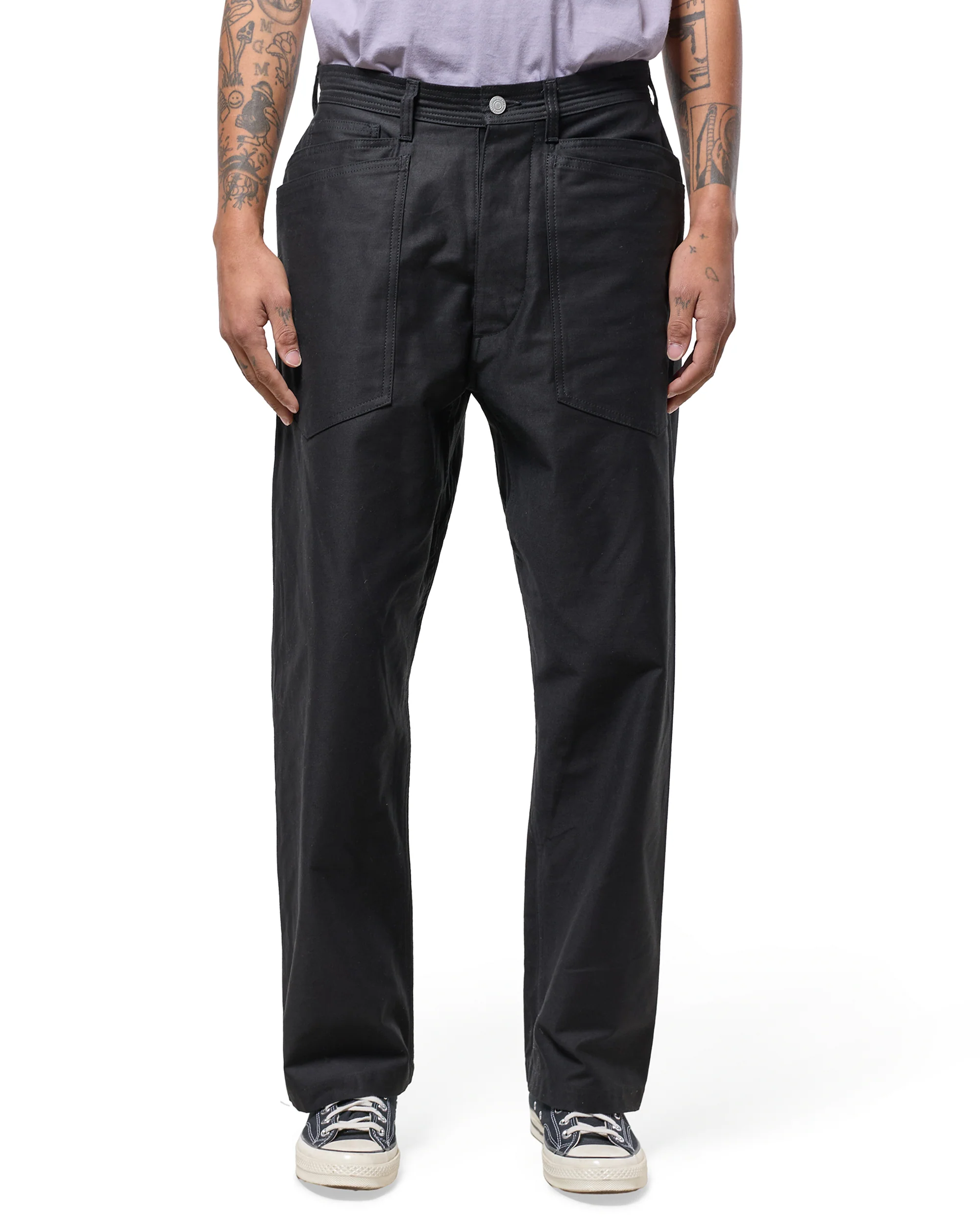 Sassafras D Scoop Pants Back Satin Black - Image 2