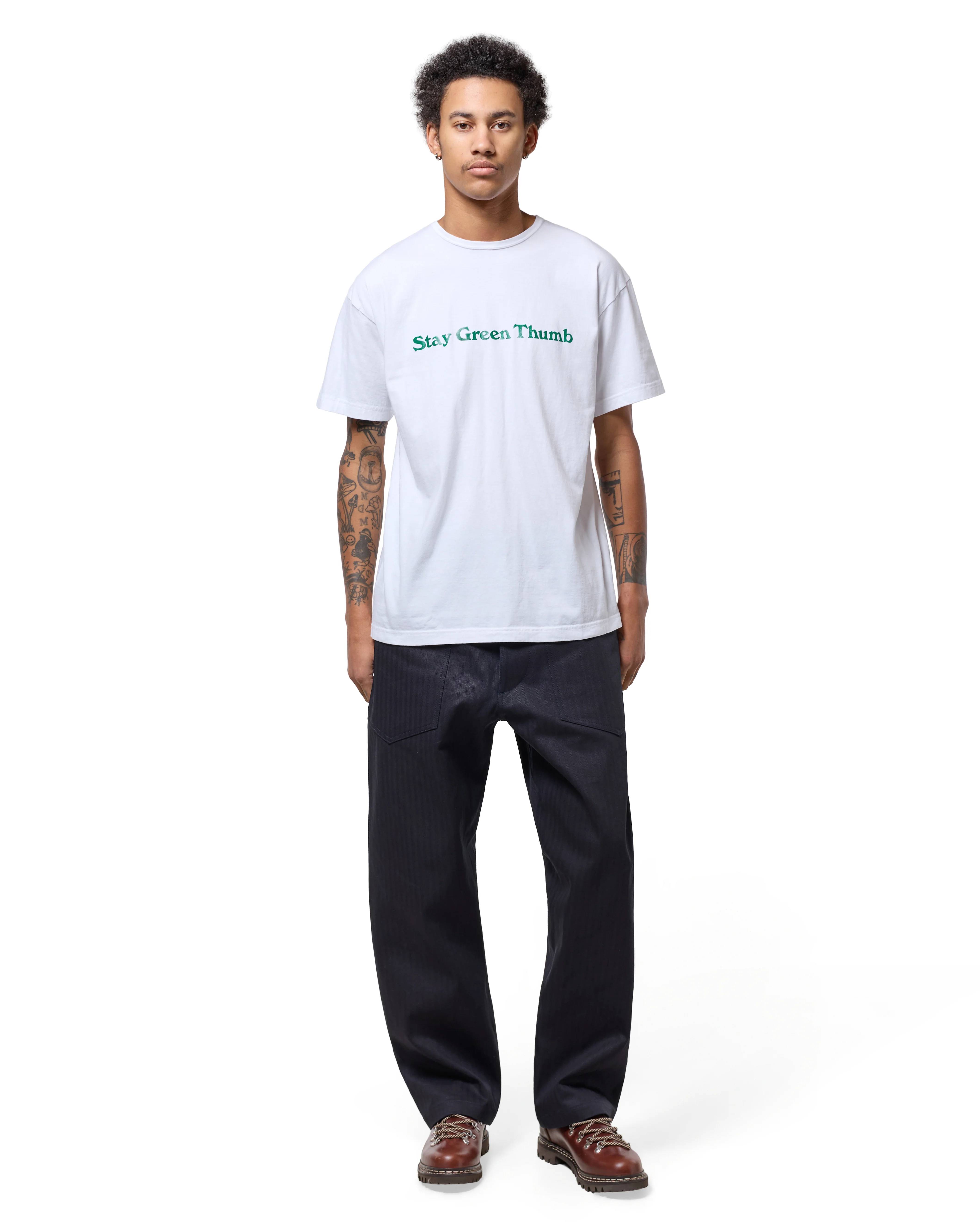 Sassafras D Scoop Pants Herringbone Indigo/Black - Image 4
