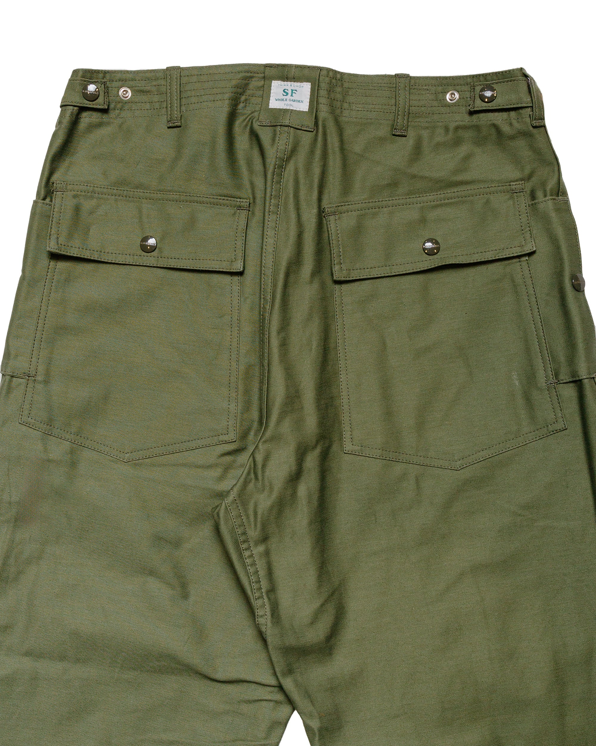 Sassafras F.S Cultivator Pants Back Satin Olive - Image 5