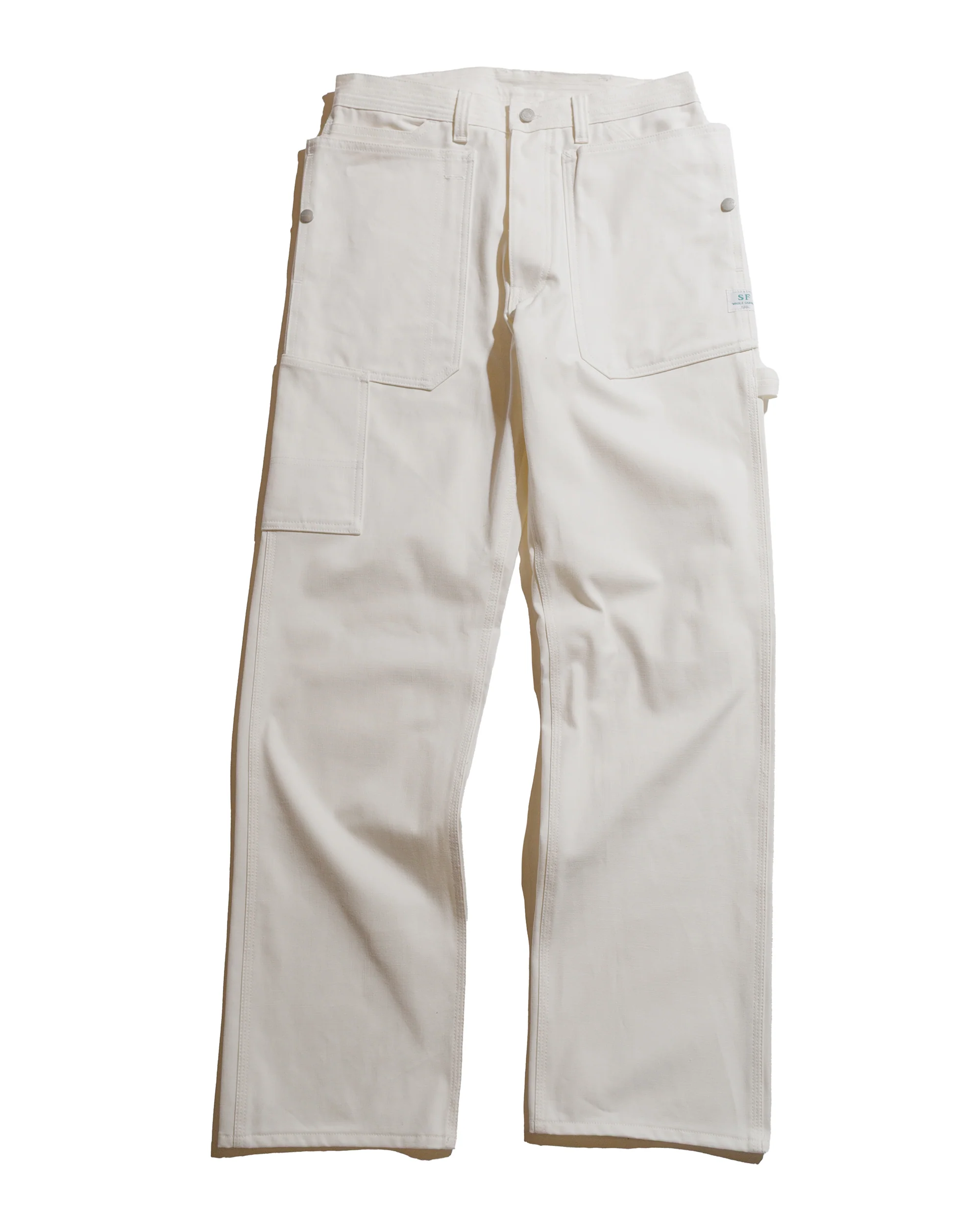 Sassafras Fall Leaf Gardener Pants Selvedge Duck Off White