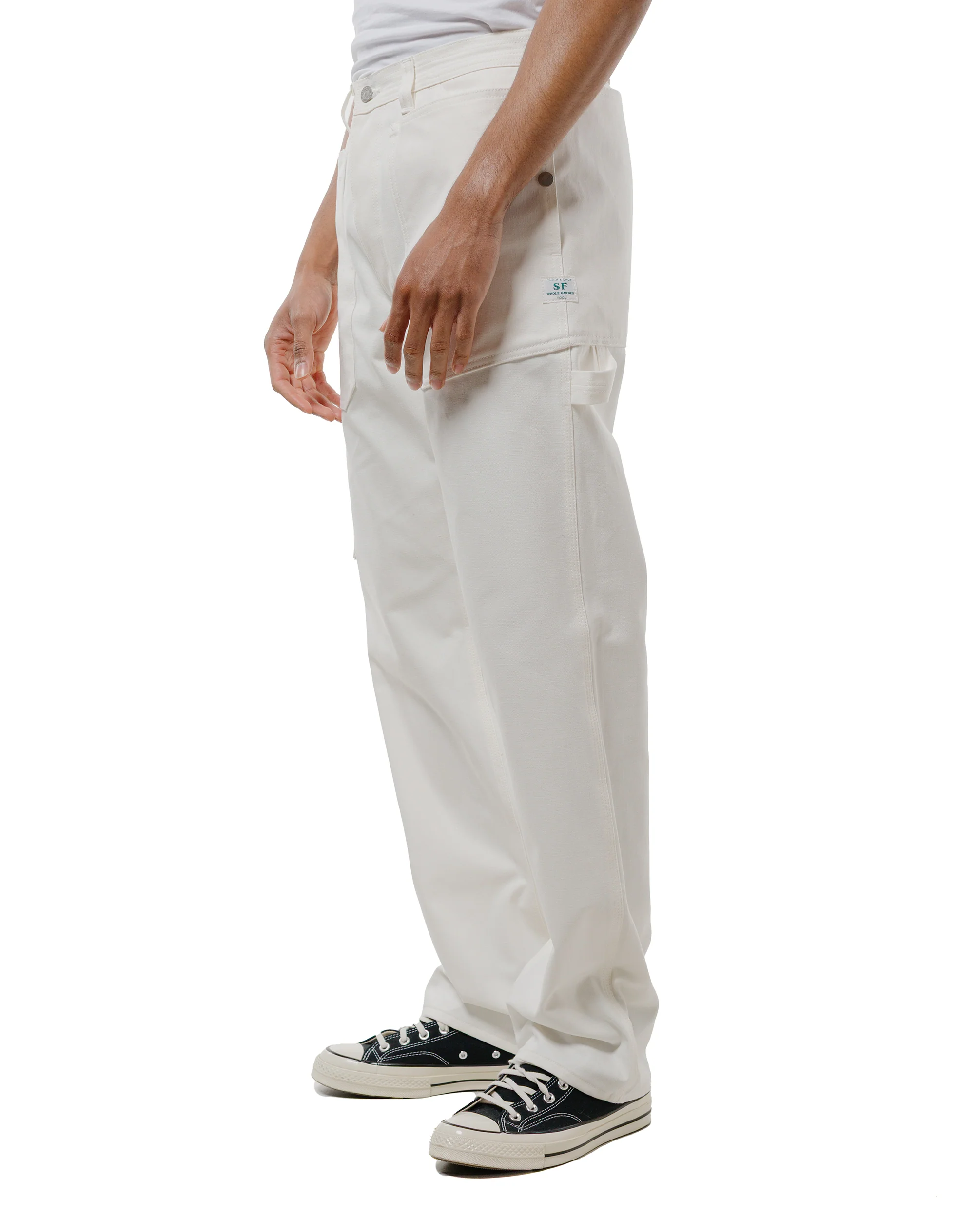 Sassafras Fall Leaf Gardener Pants Selvedge Duck Off White - Image 2