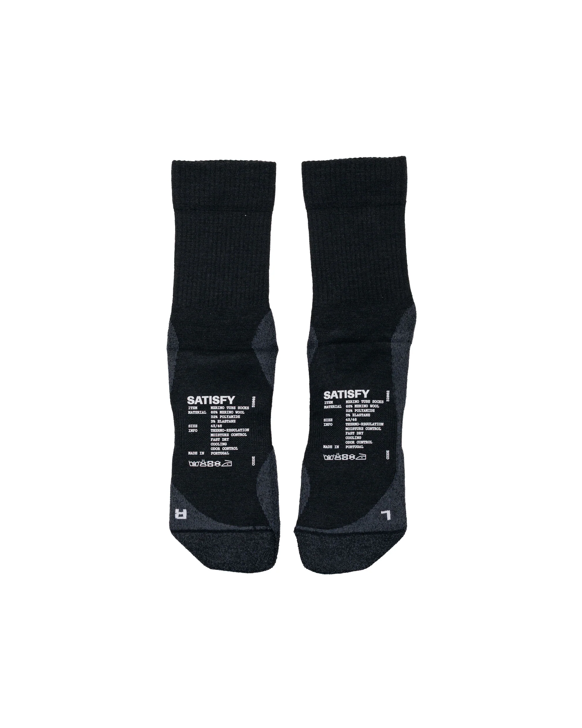 SATISFY Merino Nylon Tube Socks Black