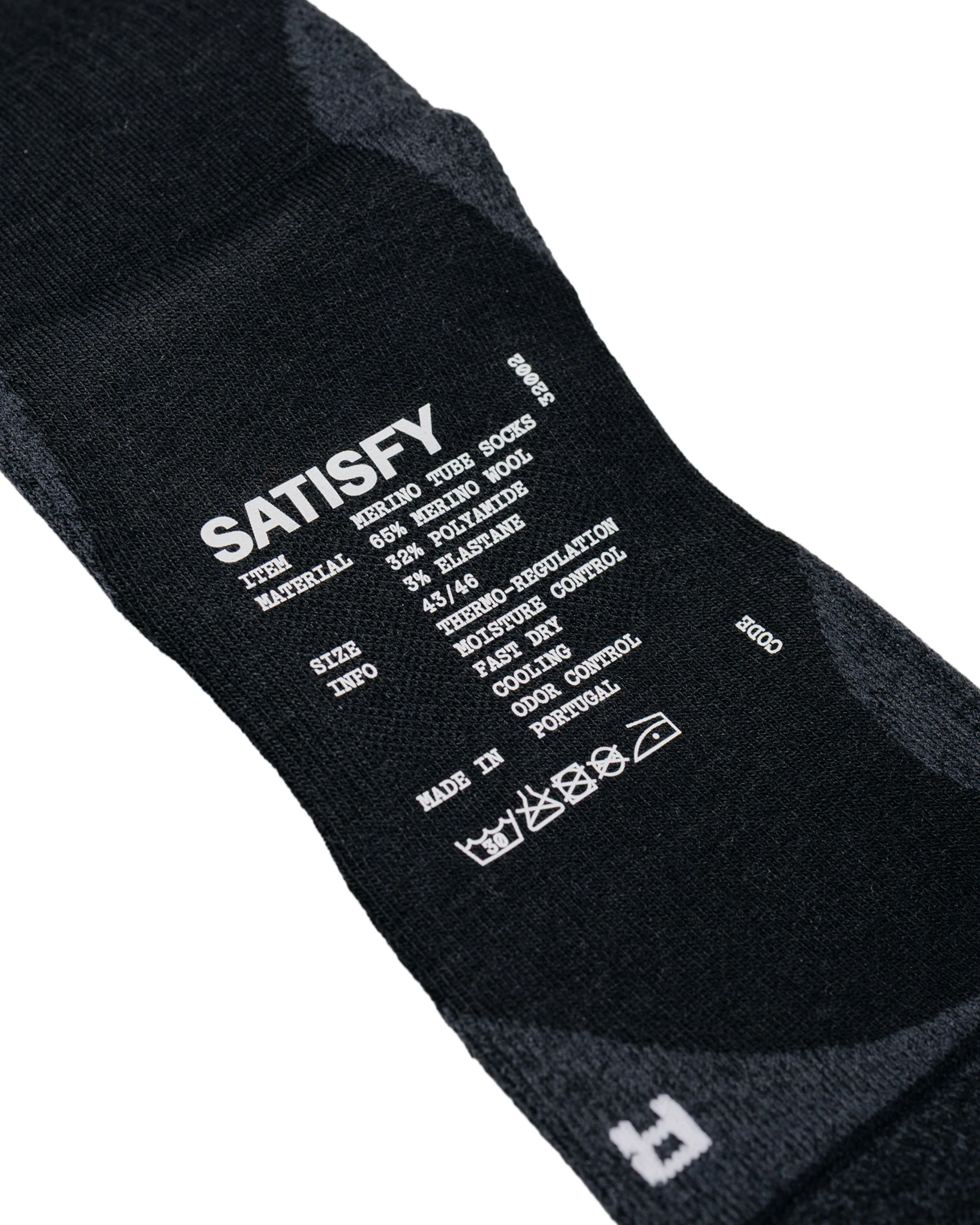 SATISFY Merino Nylon Tube Socks Black - Image 3