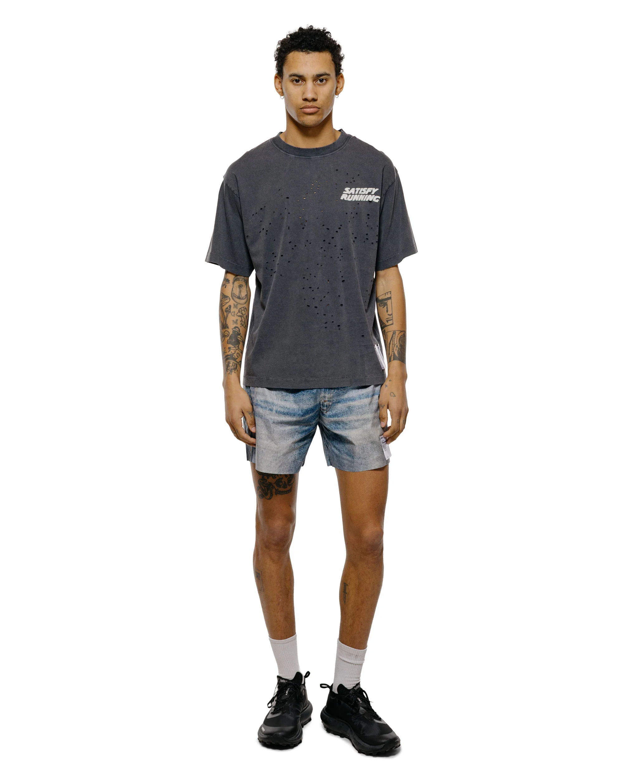 SATISFY MothTech T-Shirt Aged Black WA - Image 4