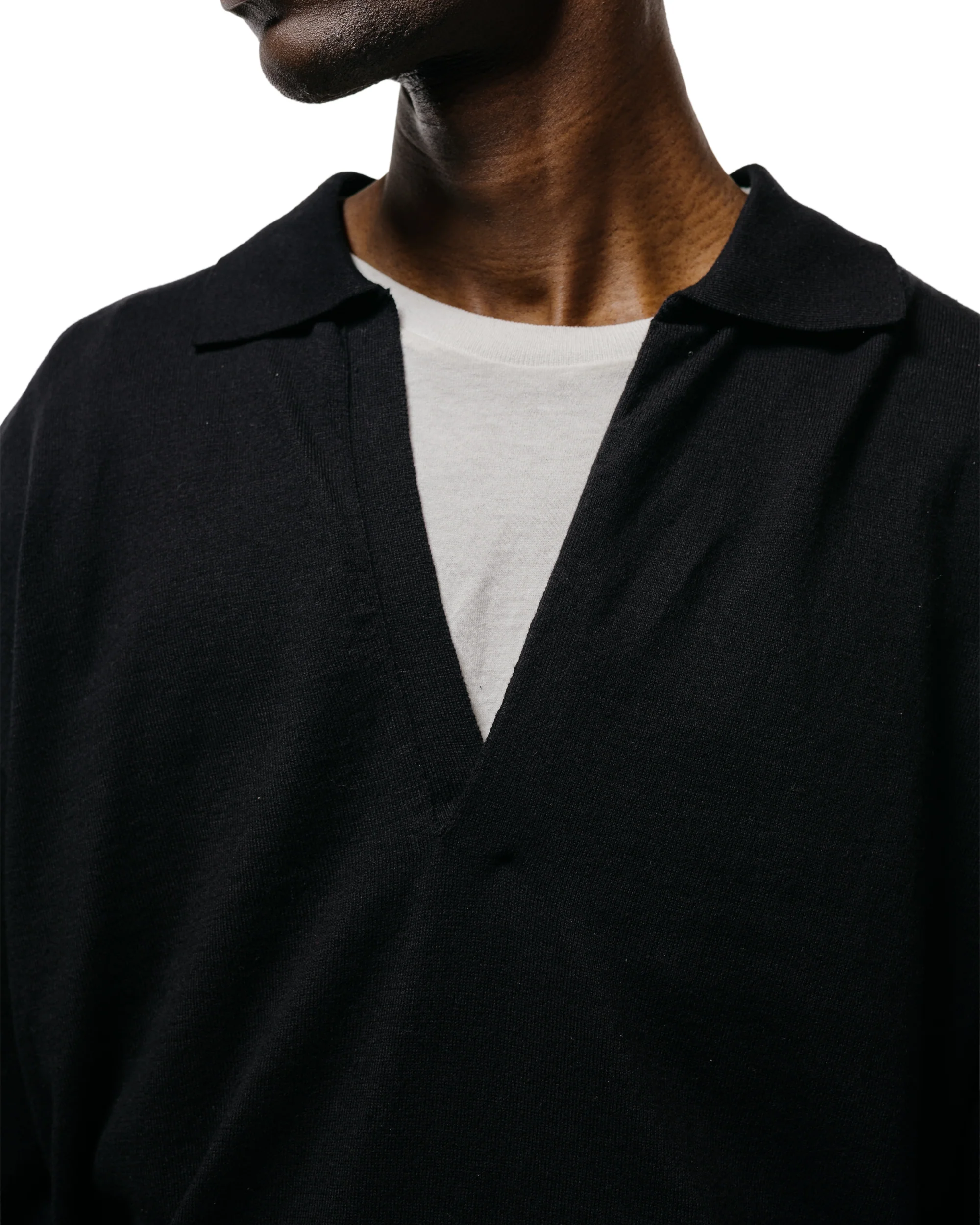 ssstein Organic Cotton Knit Skipper LS Black - Image 3
