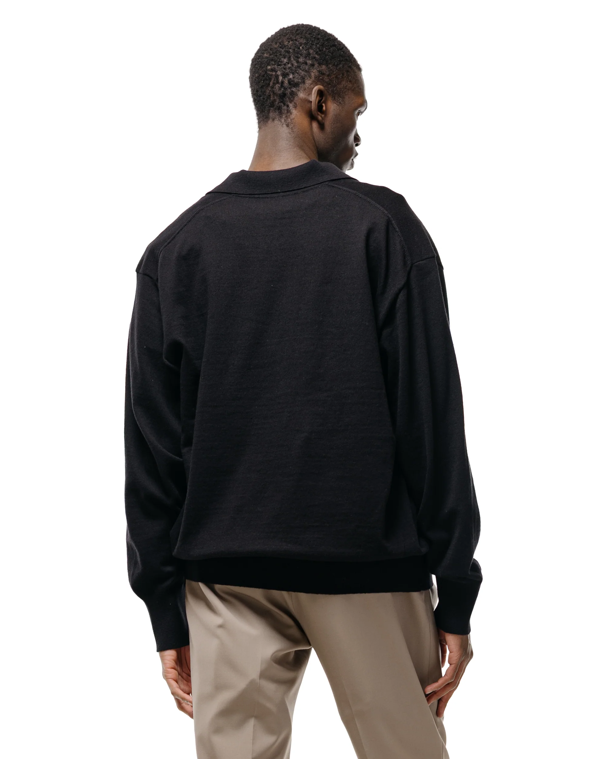 ssstein Organic Cotton Knit Skipper LS Black - Image 4