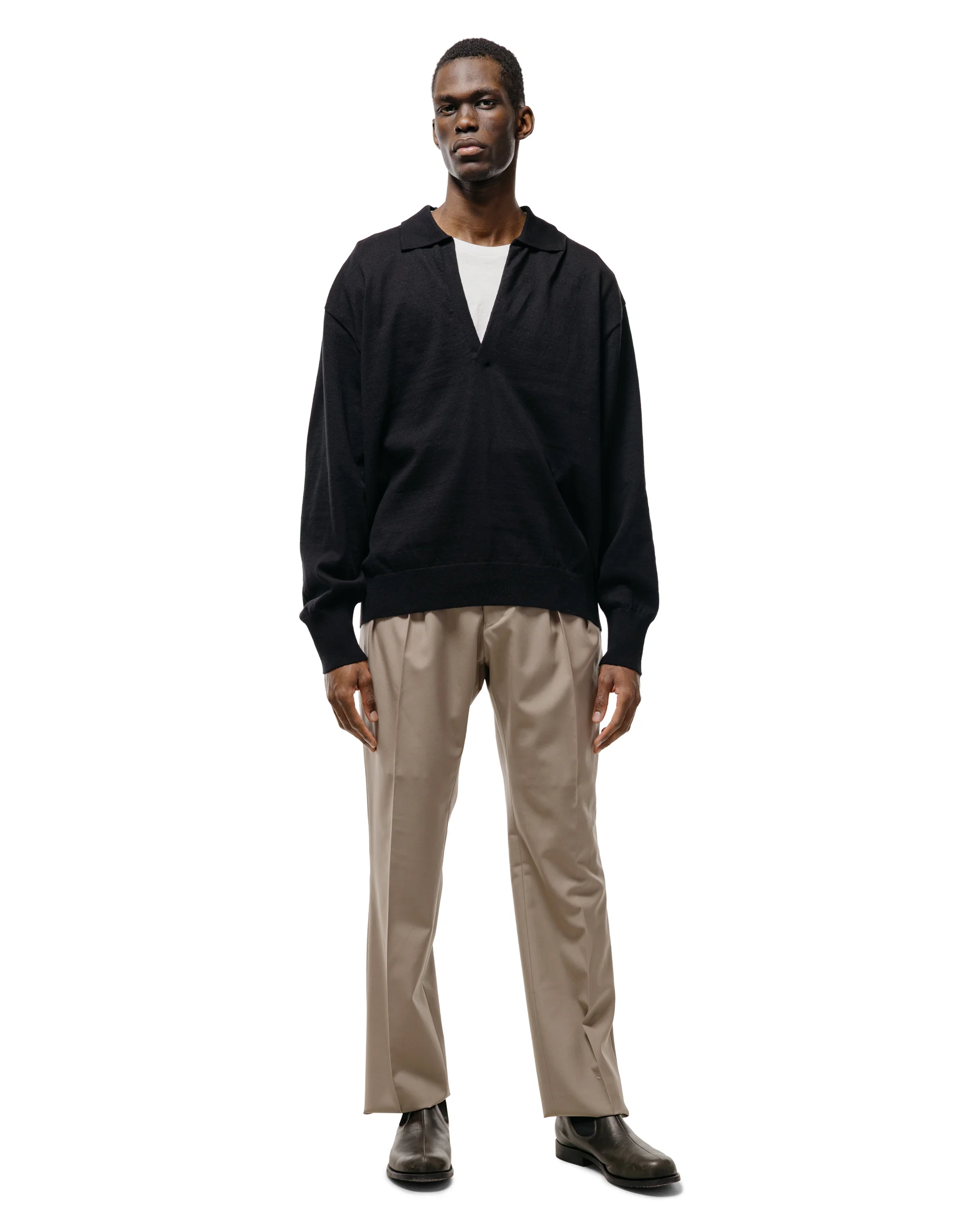ssstein Organic Cotton Knit Skipper LS Black - Image 5