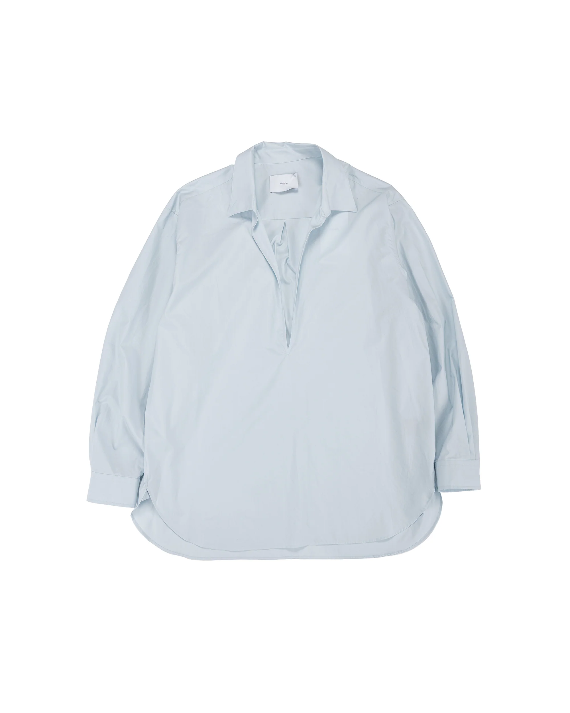 ssstein Suvin Cotton Oversized Skipper Shirt Off Blue