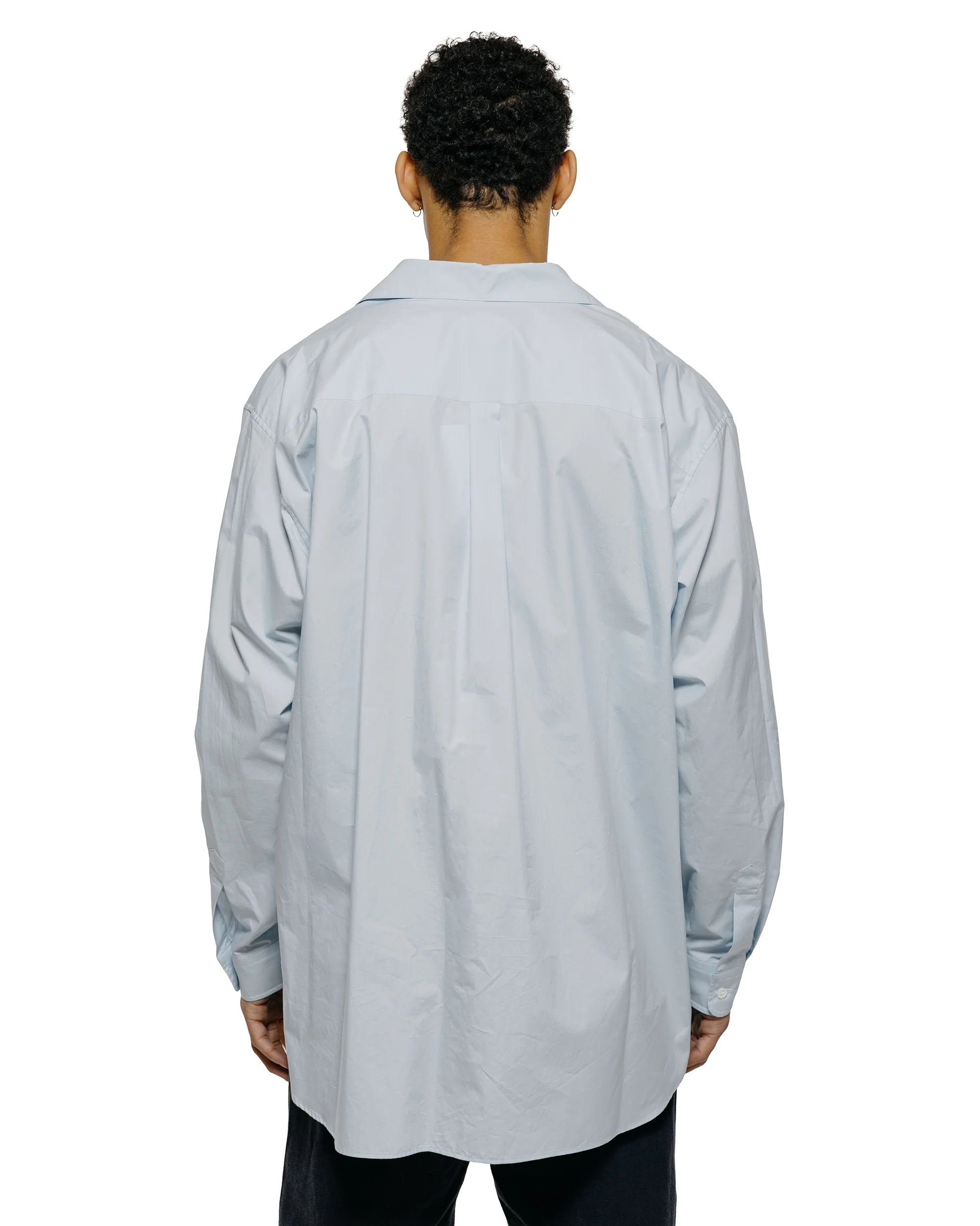 ssstein Suvin Cotton Oversized Skipper Shirt Off Blue - Image 3