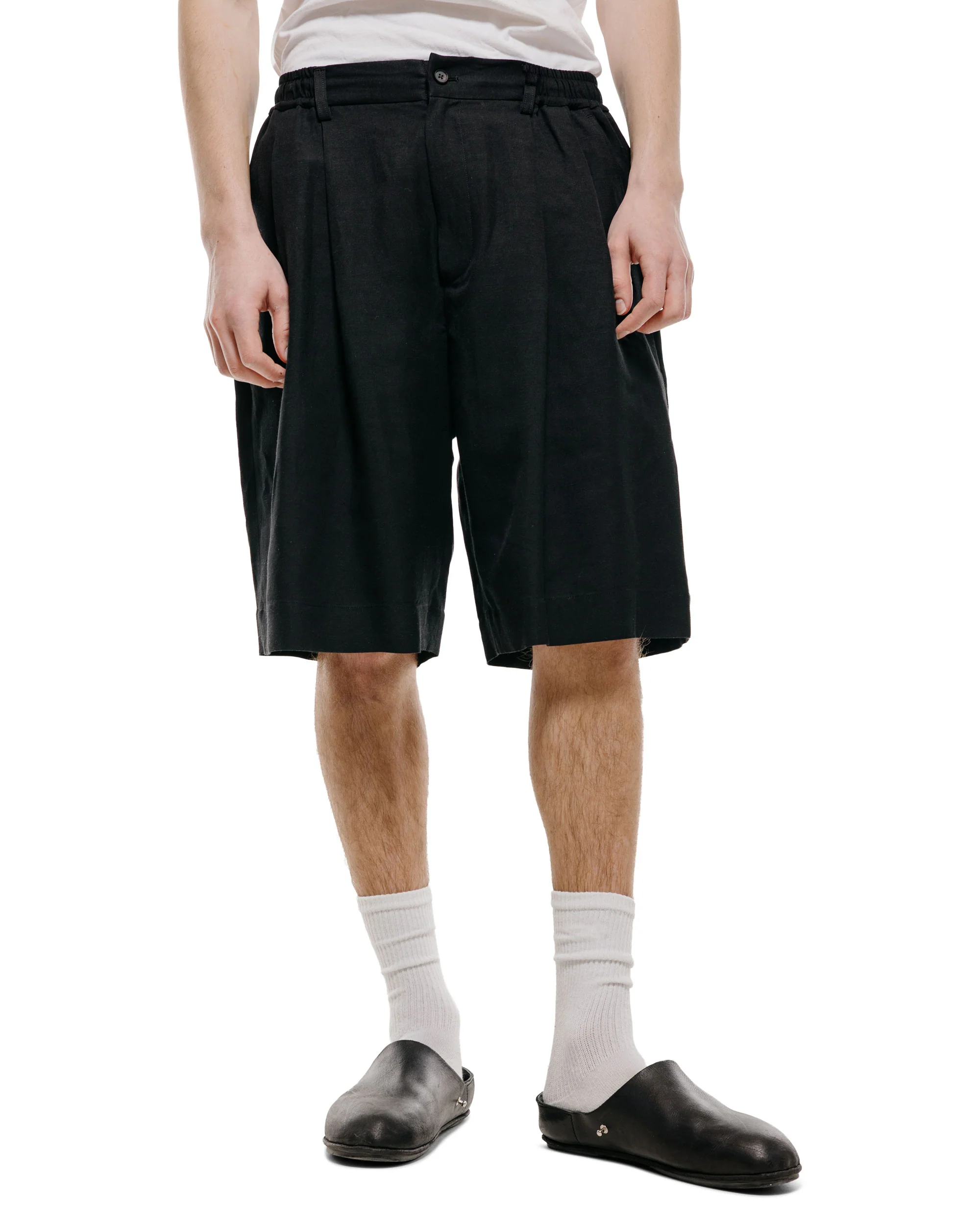 ssstein Vis/Li/Ra Twill Wide Easy Short Trousers Black - Image 2