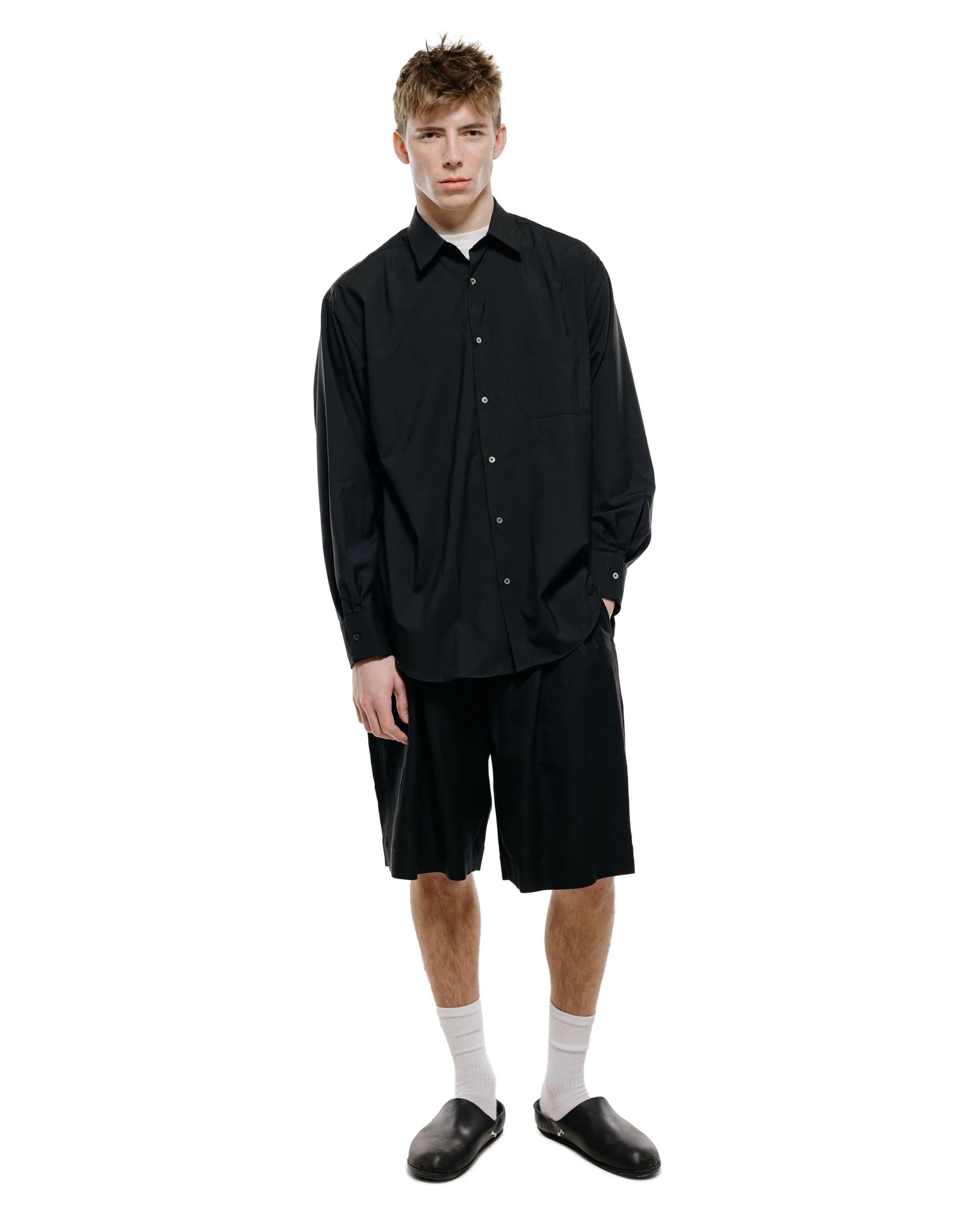 ssstein Vis/Li/Ra Twill Wide Easy Short Trousers Black - Image 4