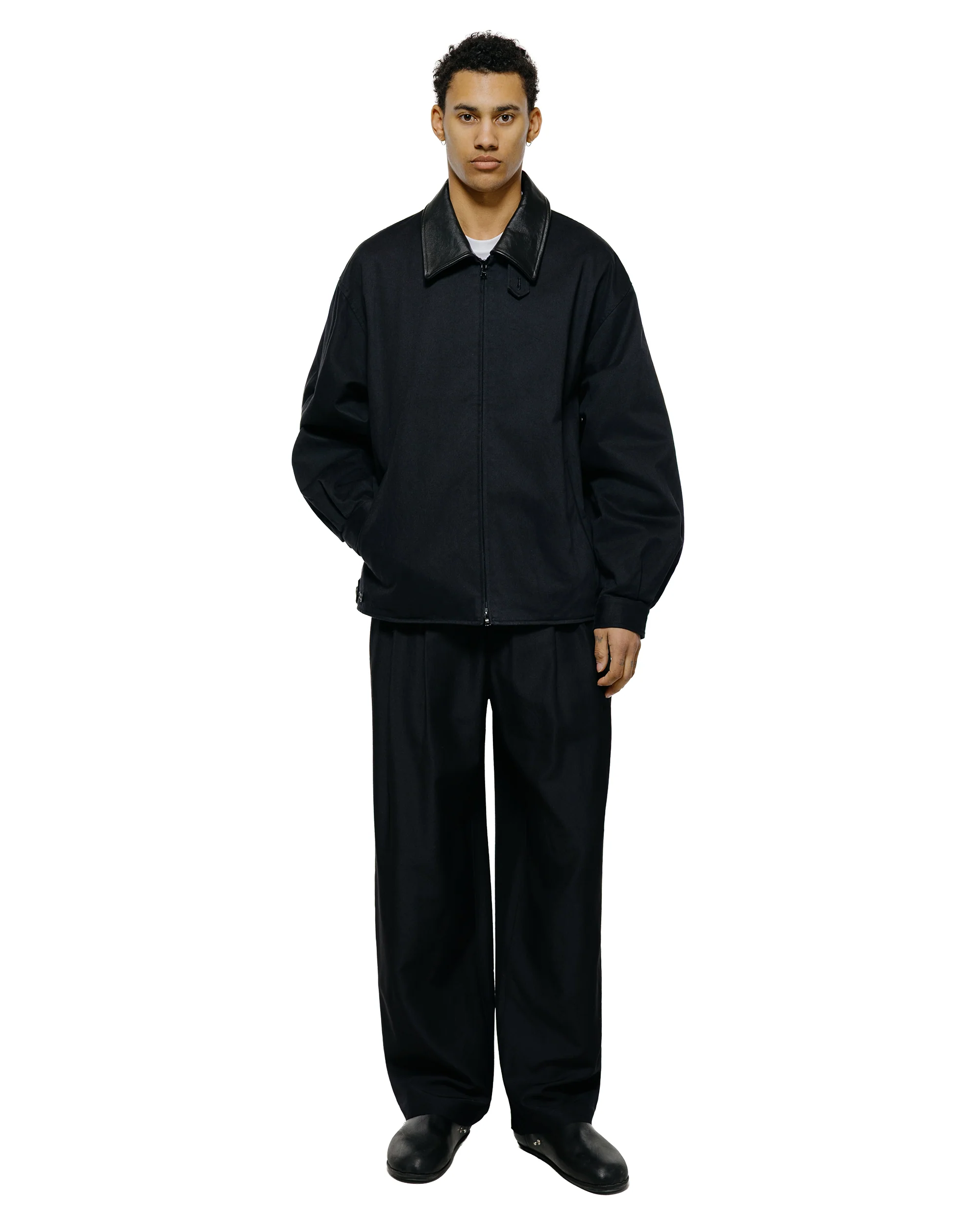 ssstein Wool Silk Wide Easy Trouser Black - Image 4