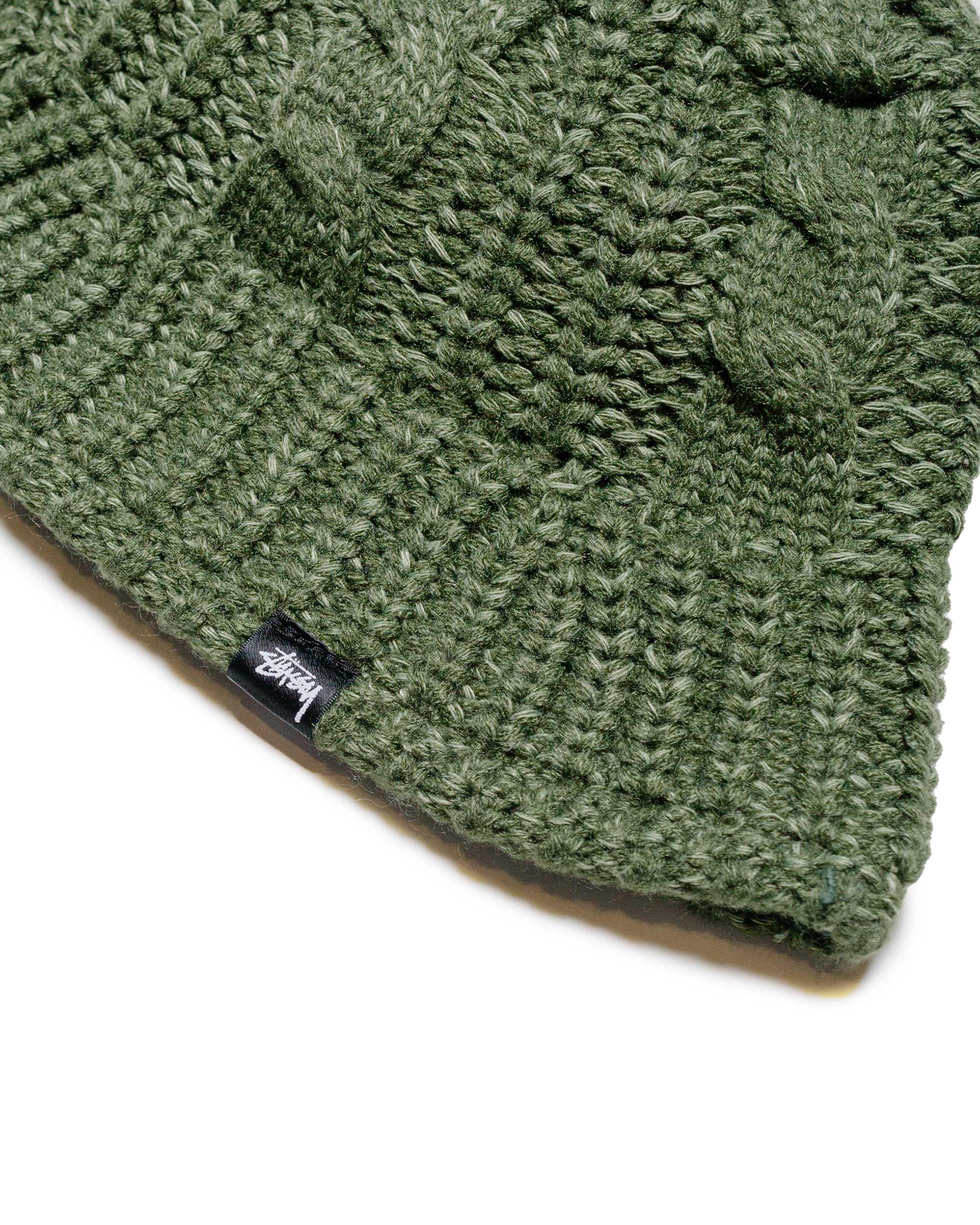 Stüssy Cable Knit Bucket Hat Olive - Image 2