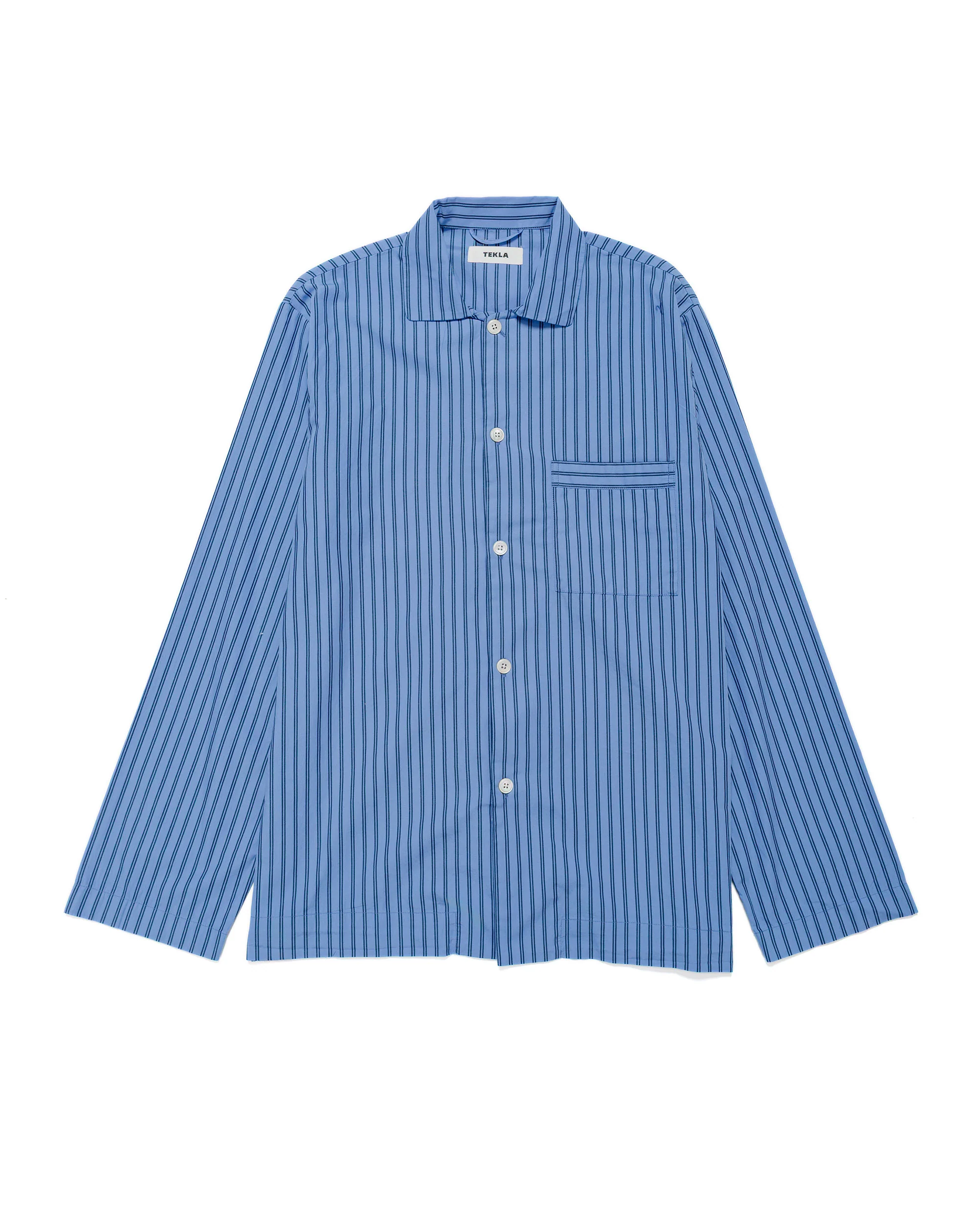 Tekla Poplin Pyjama Shirt Boro Stripes
