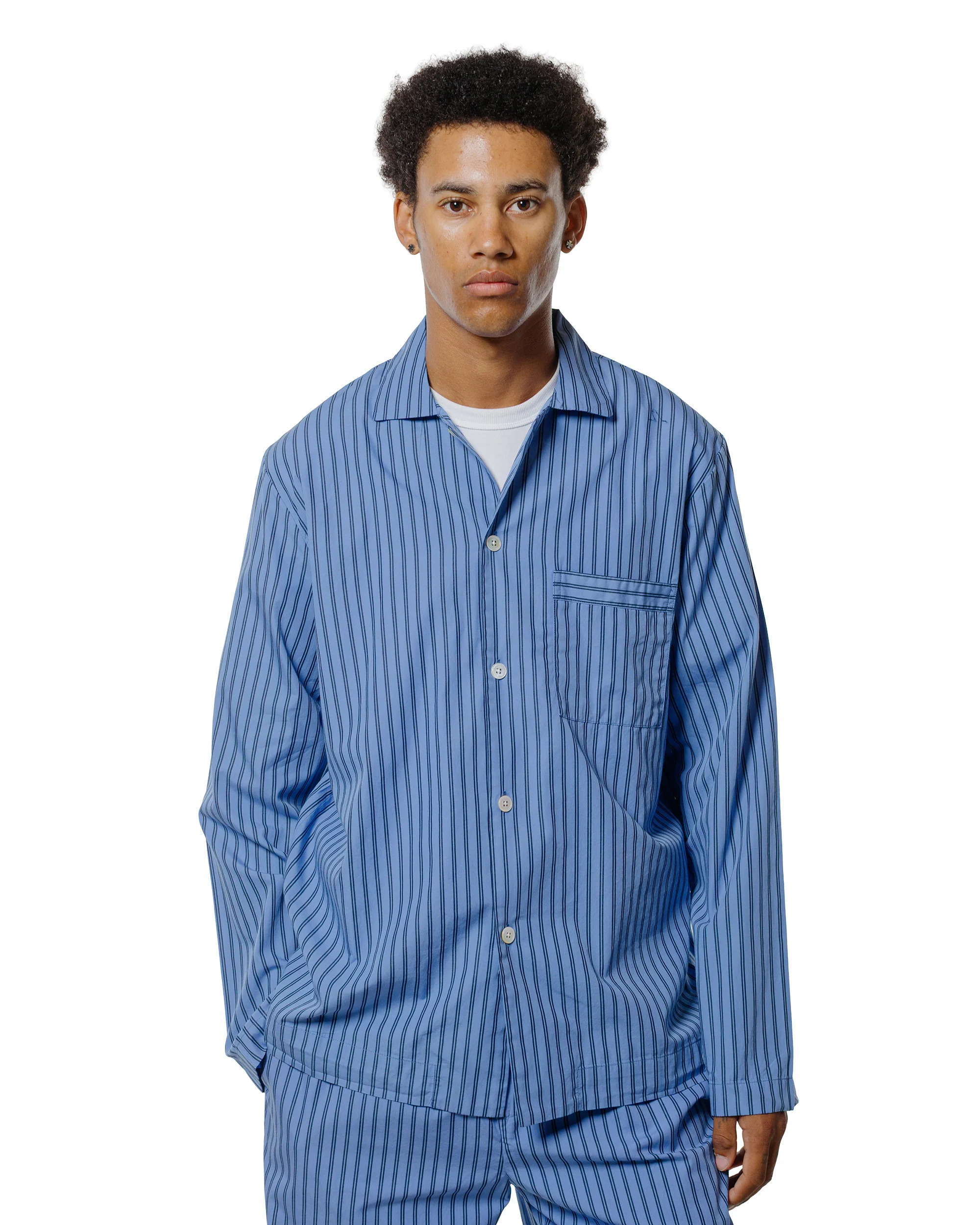 Tekla Poplin Pyjama Shirt Boro Stripes - Image 2
