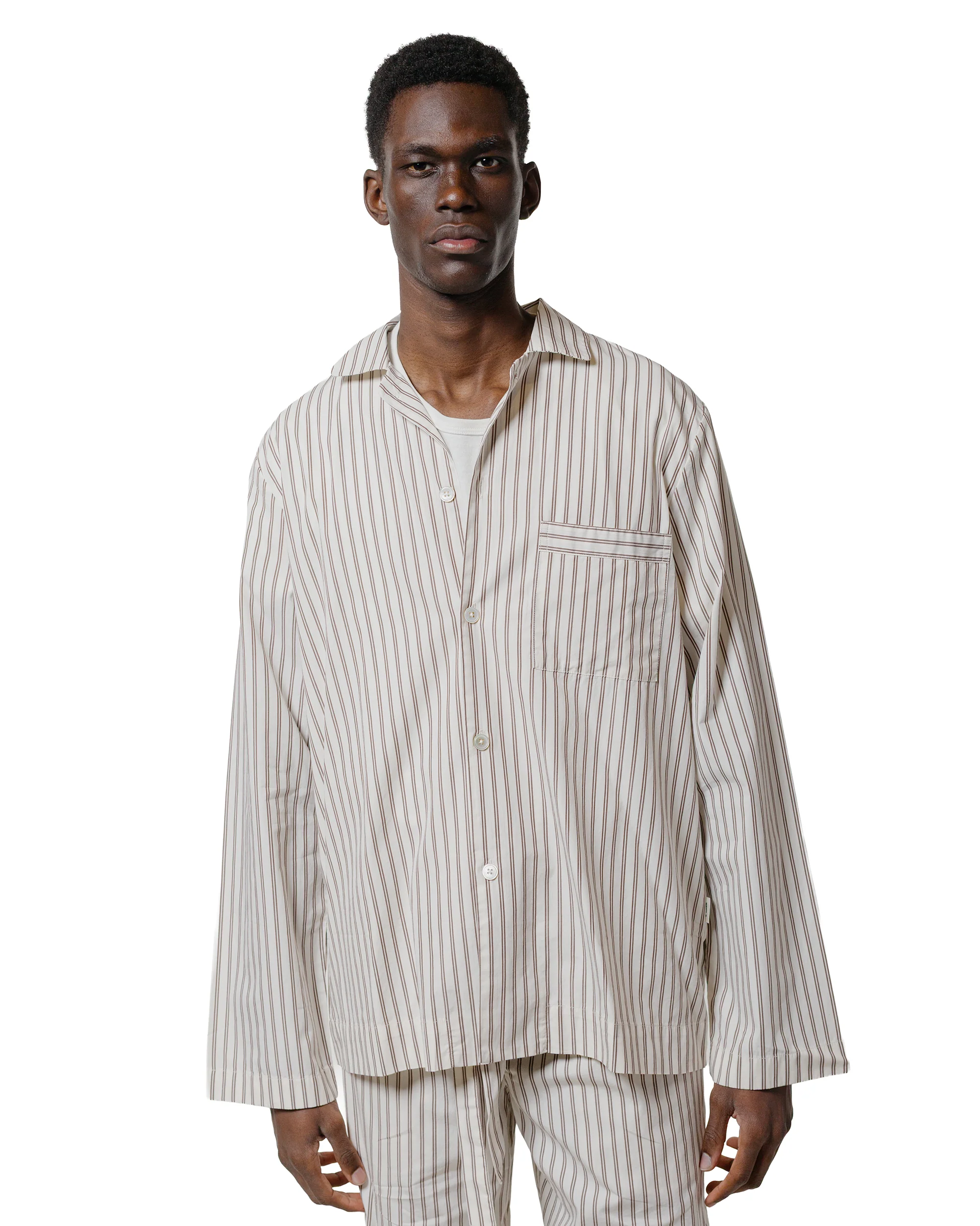 Tekla Poplin Pyjama Shirt Hopper Stripes - Image 2