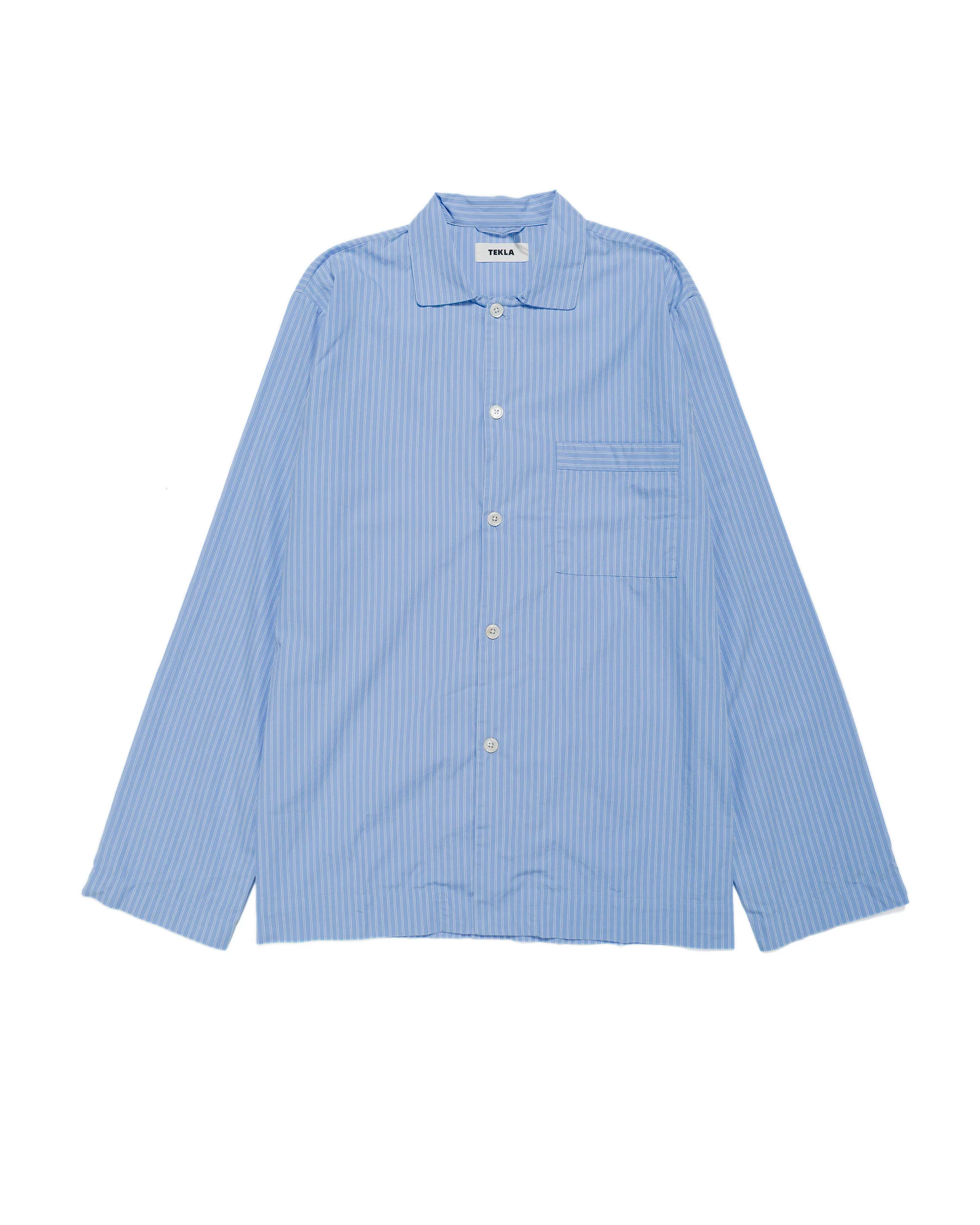 Tekla Poplin Pyjama Shirt Pin Stripes