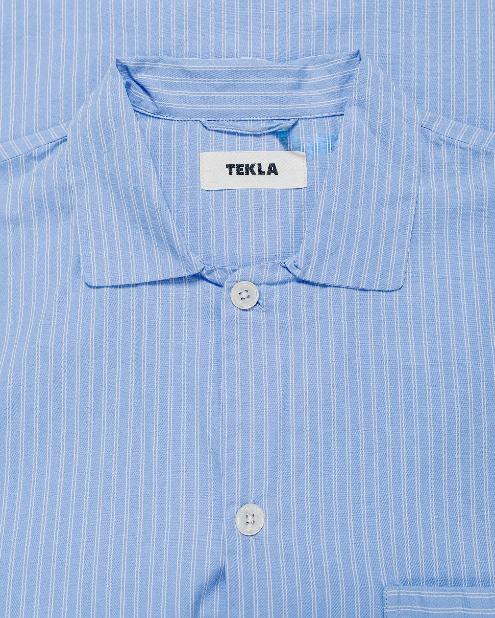Tekla Poplin Pyjama Shirt Pin Stripes - Image 5