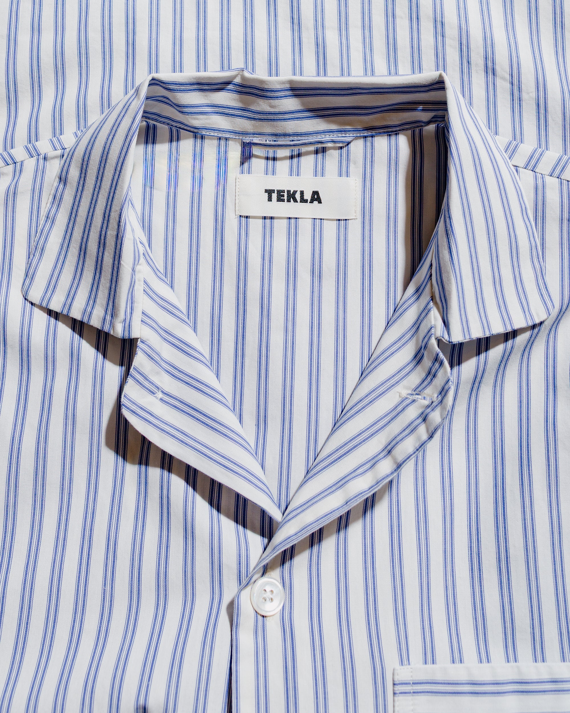 Tekla Poplin Pyjama Shirt Skagen Stripes - Image 5
