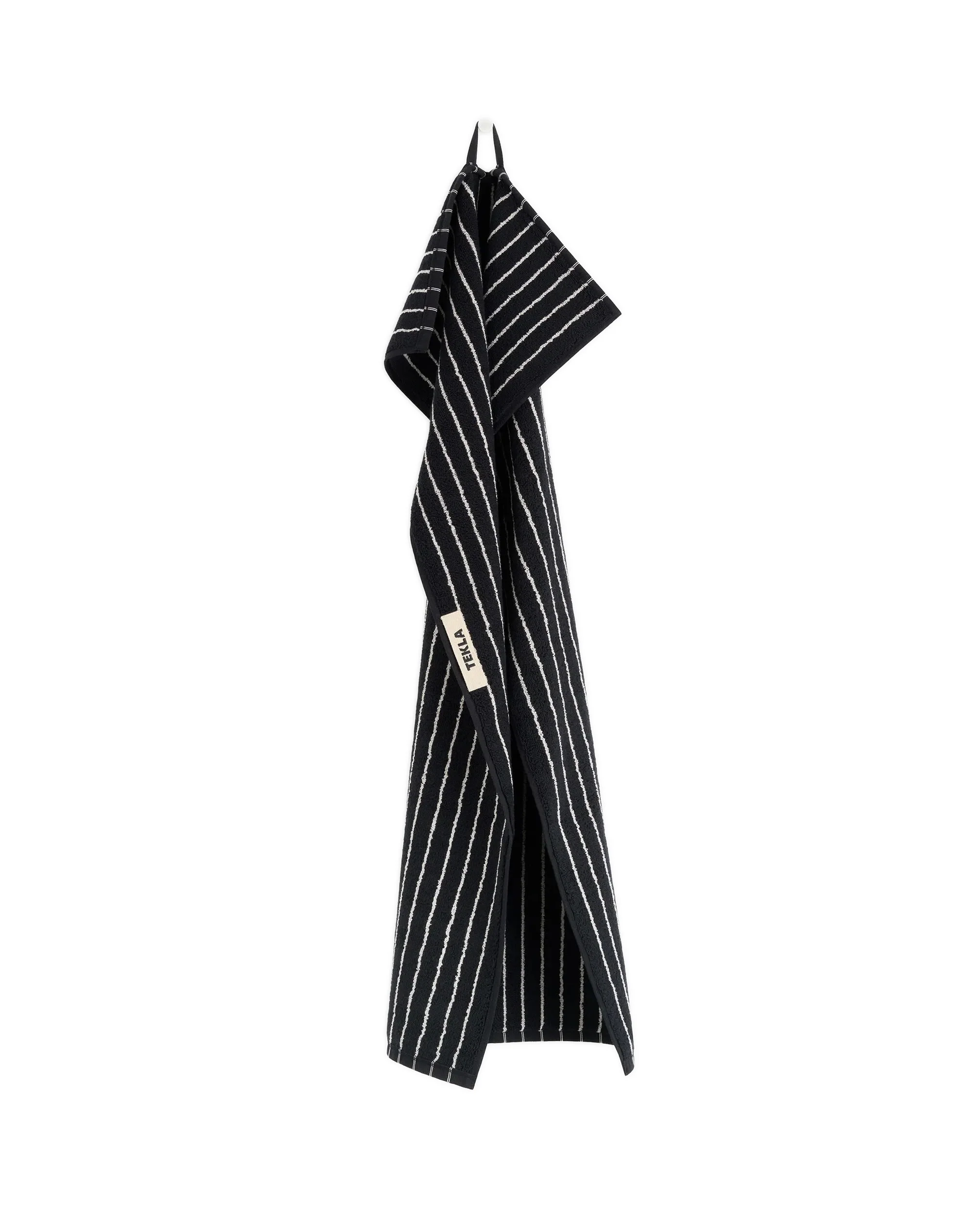 Tekla Terry Bath Towel Black Stripes - Image 3