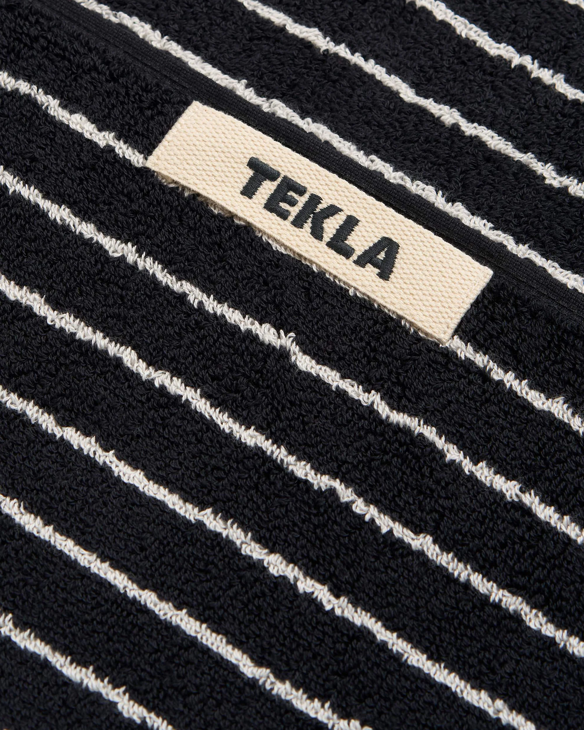 Tekla Terry Hand Towel Black Stripes - Image 2