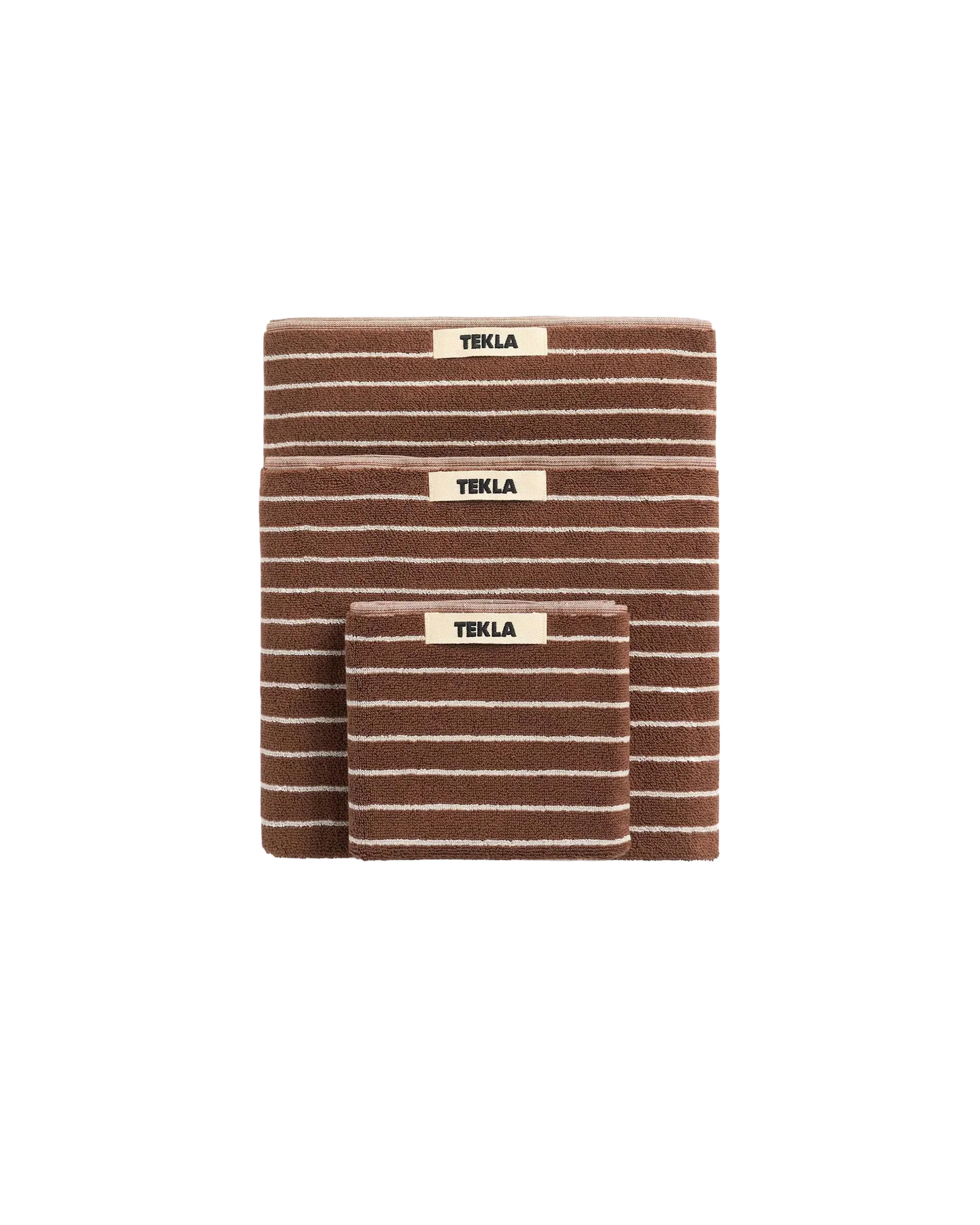 Tekla Terry Hand Towel Rust Stripes
