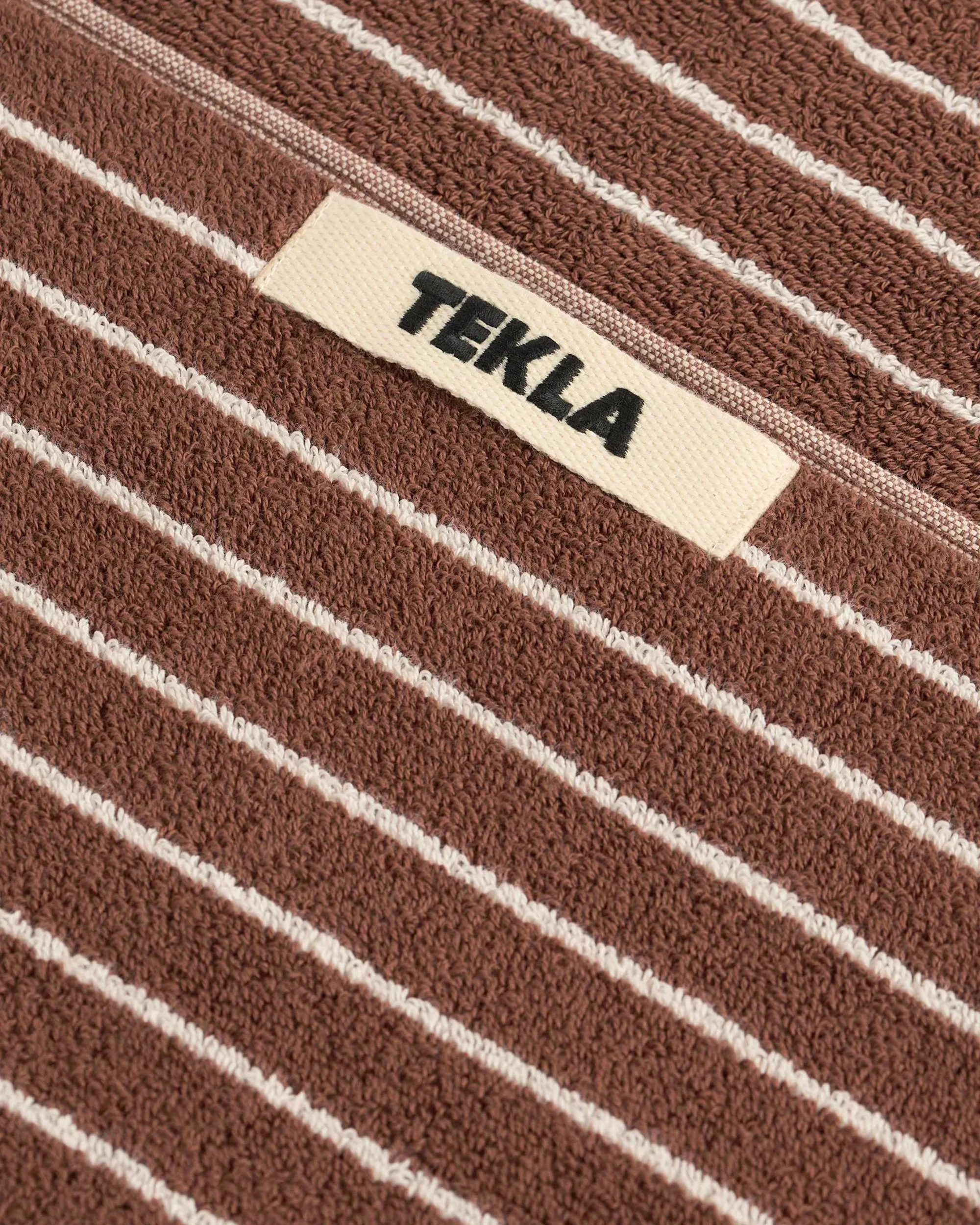 Tekla Terry Hand Towel Rust Stripes - Image 2