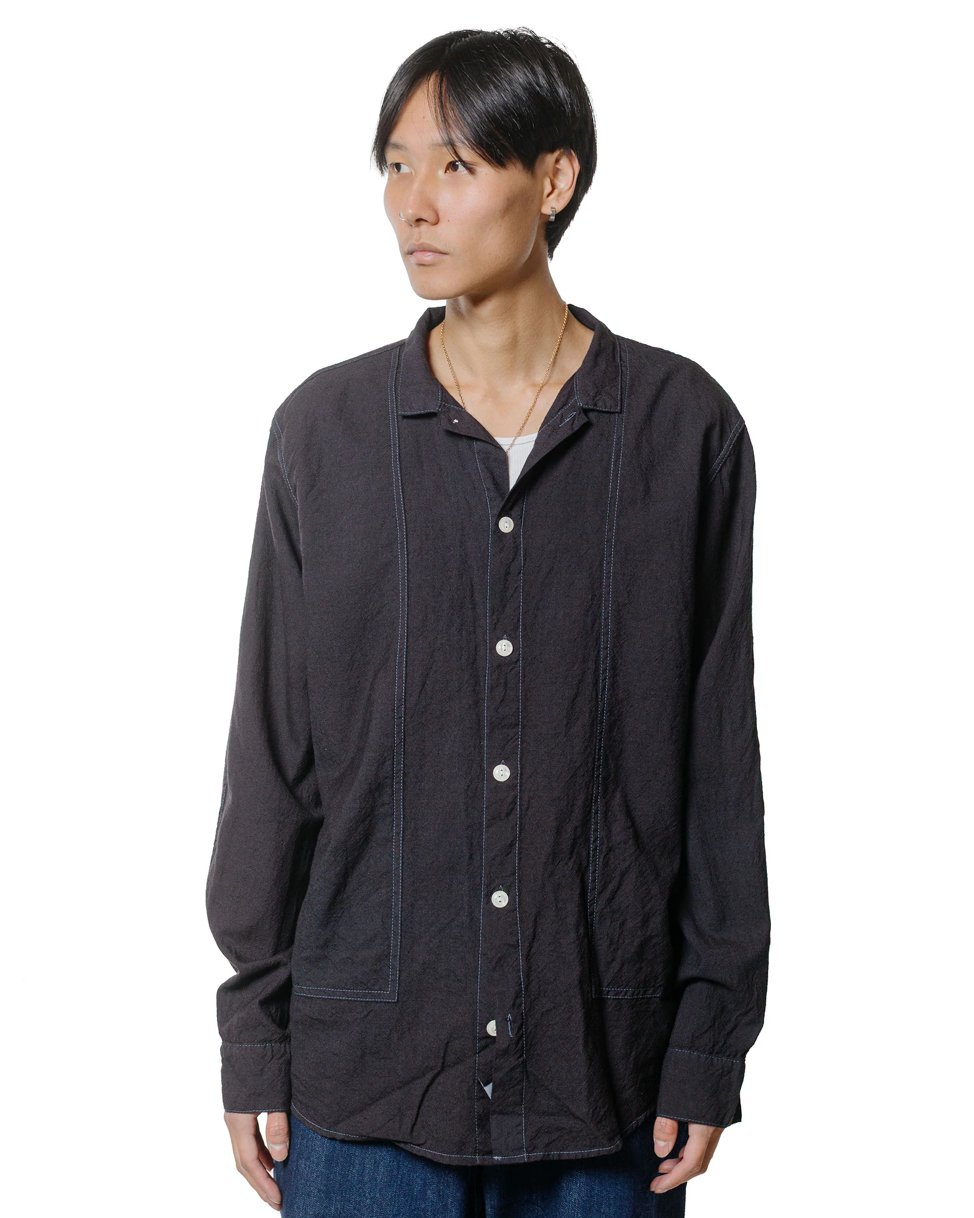Tender Type 439 Stole Pocket Butterfly Shirt Wool Calico Black Hole - Image 2