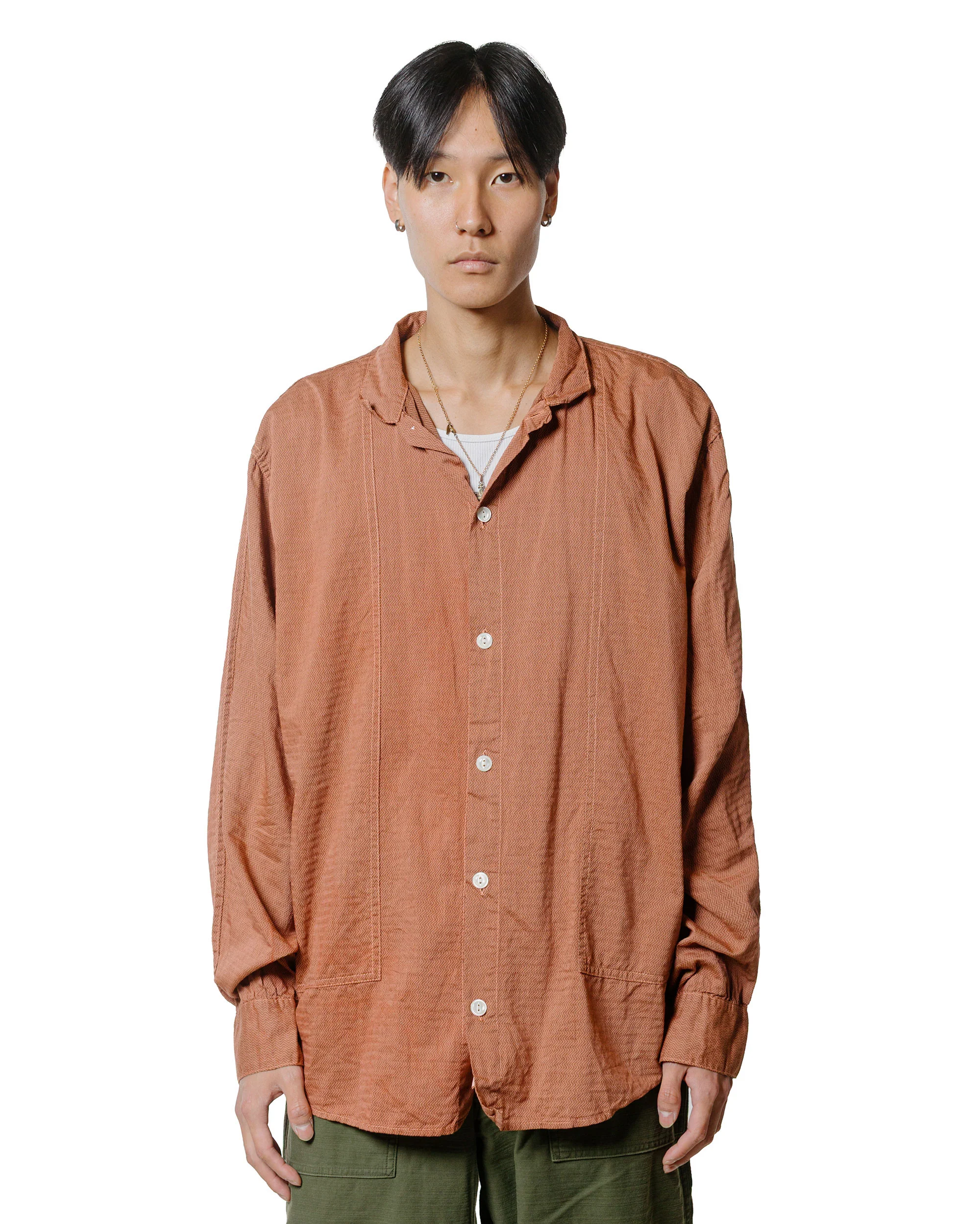 Tender Type 439 Stole Pocket Butterfly Shirt Thunderbolt Cotton Cambric Turkey Red Dyed - Image 2