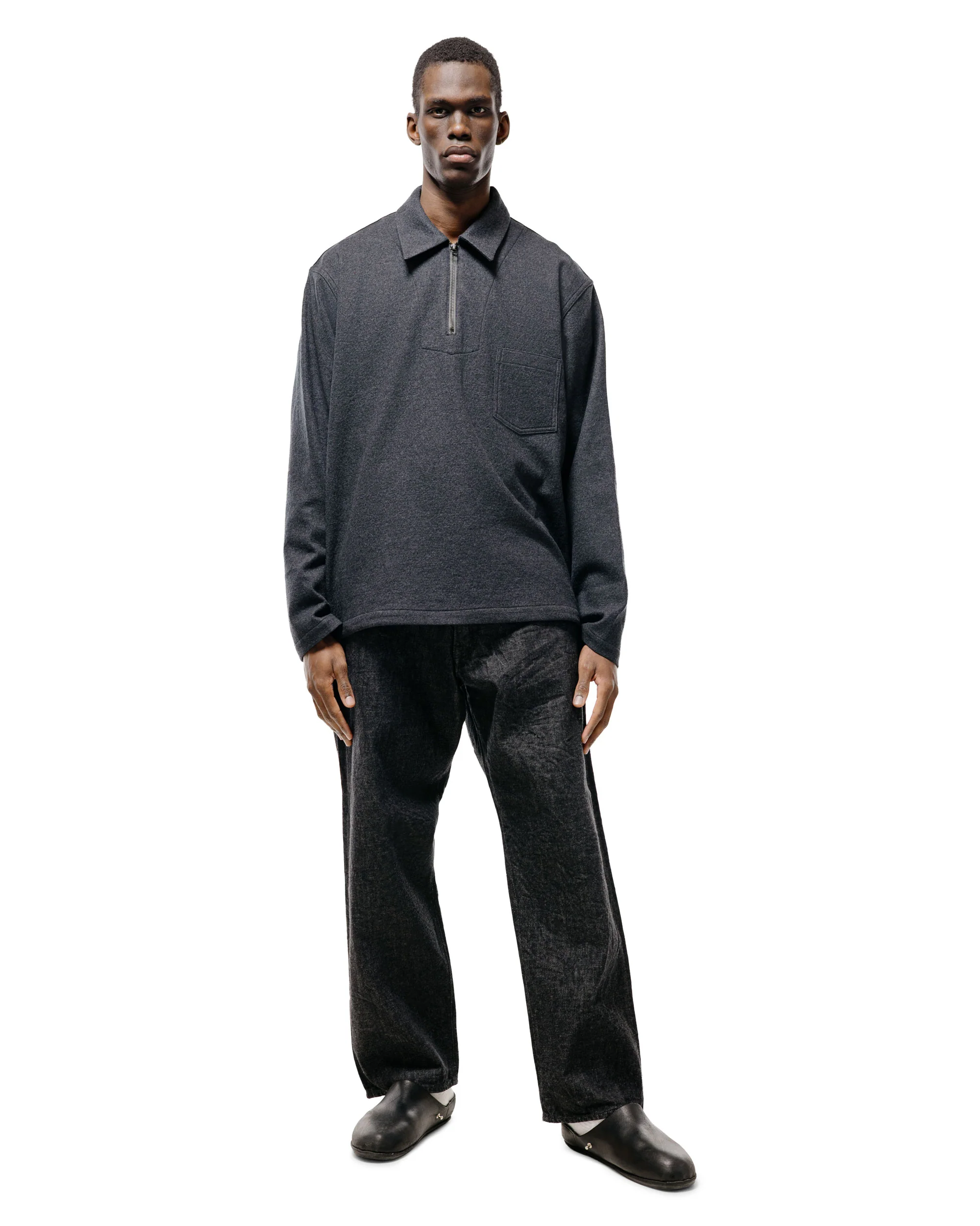 The Corona Utility CSJ006 Half Zip Sailor Jacket Charcoal - Image 5